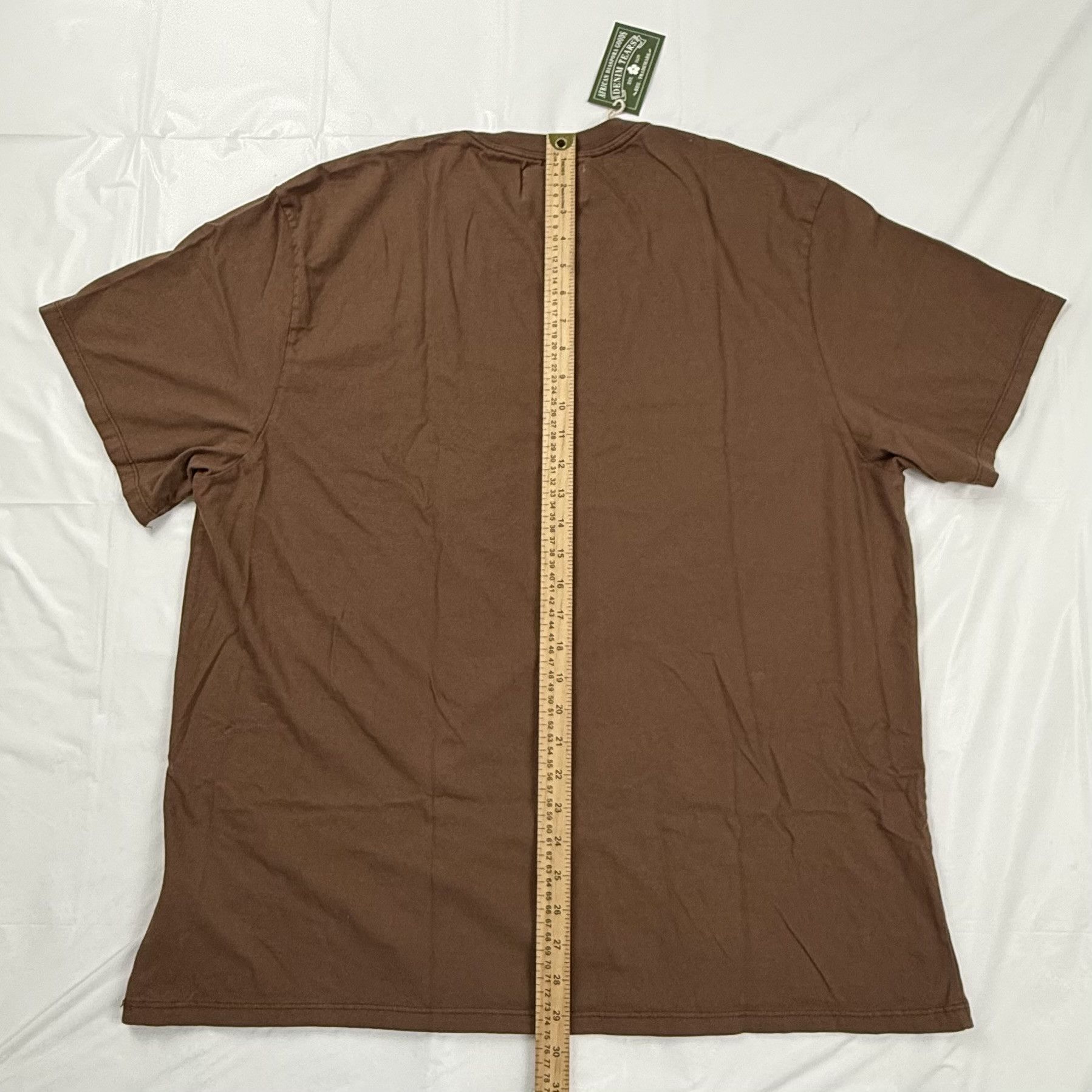 DENIM TEARS Denim Tears Brown Peace Sign Puff Print Graphic T-Shirt XXL Size US XL / EU 56 / 4 - 4 Thumbnail