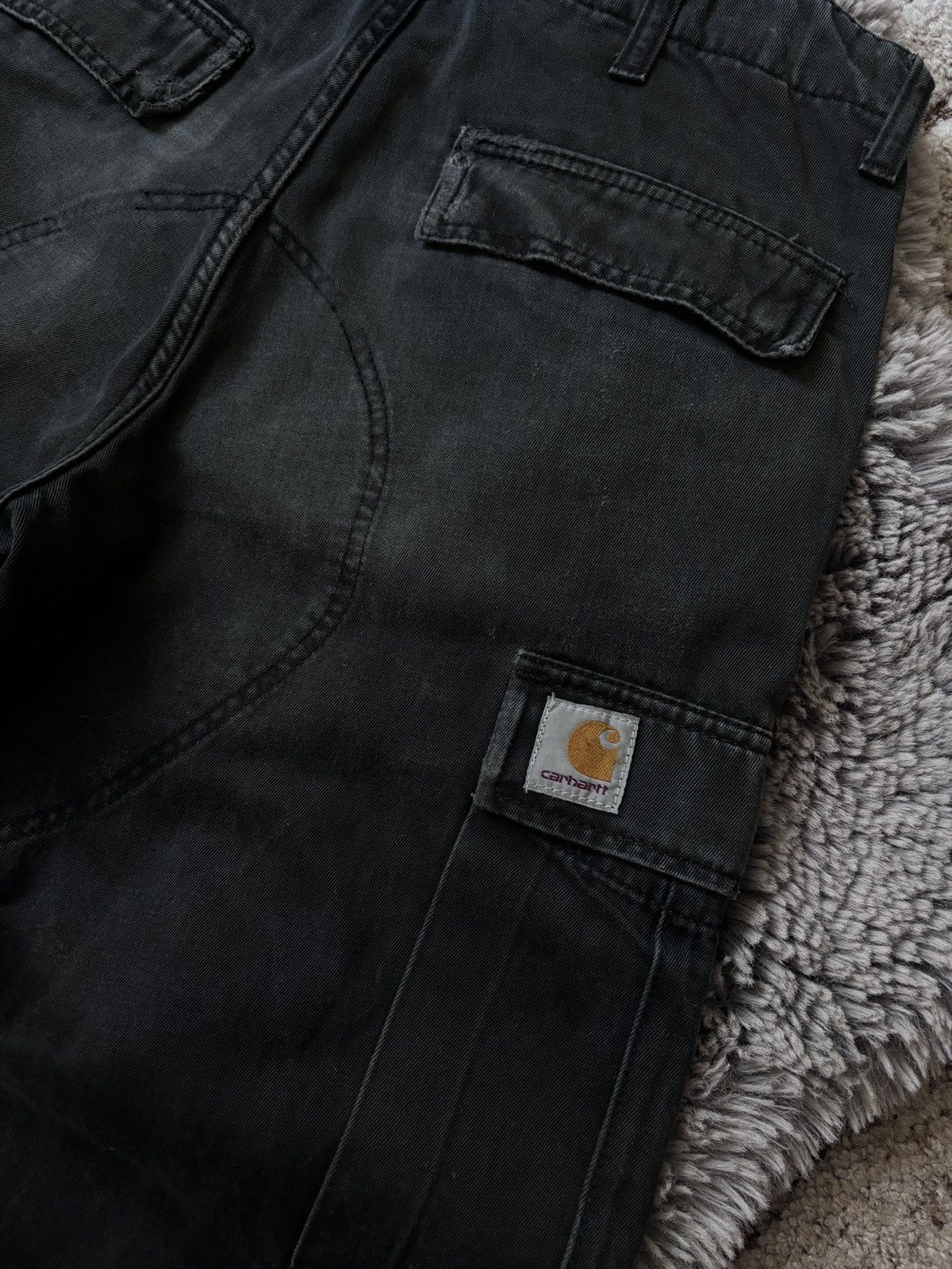 Carhartt × Vintage Carhartt WIP pants distressed / faded cargo black trousers Size US 30 / EU 46 - 7 Thumbnail