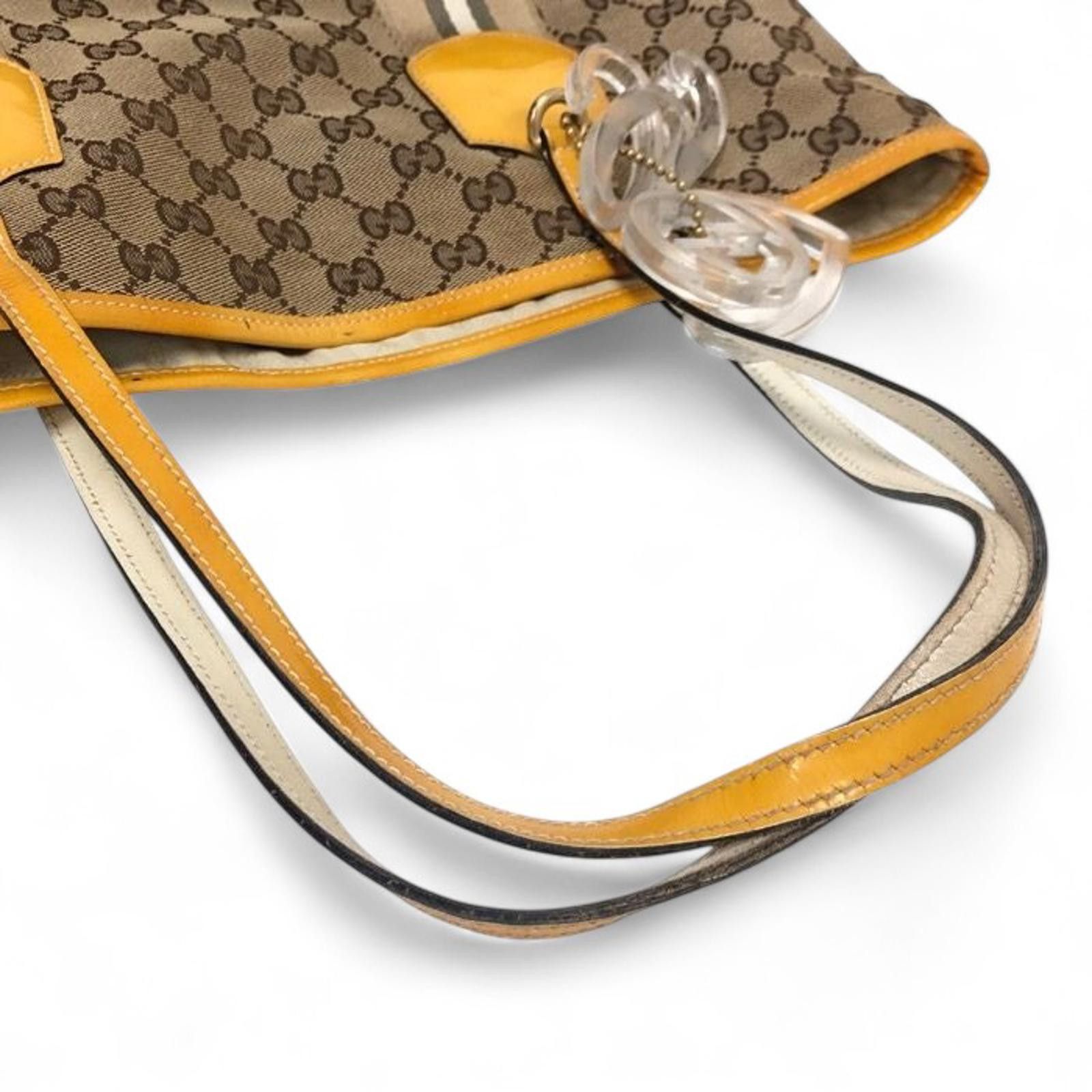 Gucci Gucci - Beige and Yellow GG Canvas Tote Bag Size ONE SIZE - 2 Thumbnail