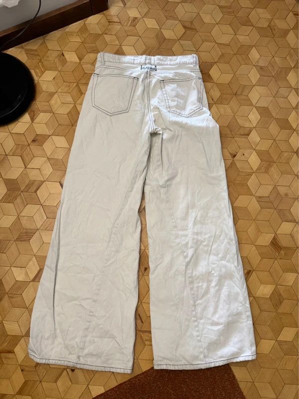 Ganni GANNI cargo baggy denim White Jeans 26 Size 26" / US 2 / IT 38 - 4 Thumbnail