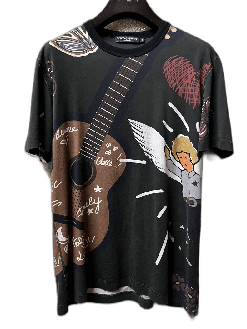 Dolce & Gabbana Dolce & Gabbana Men's Graphic Print T-Shirt Size US L / EU 52-54 / 3 - 1 Thumbnail