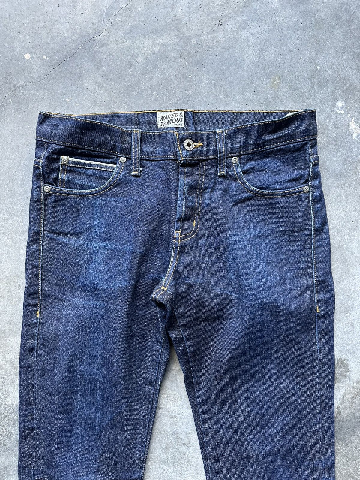 Naked & Famous Indigo Japanese Raw Denim Skinny Jeans Size US 31 - 2 Thumbnail