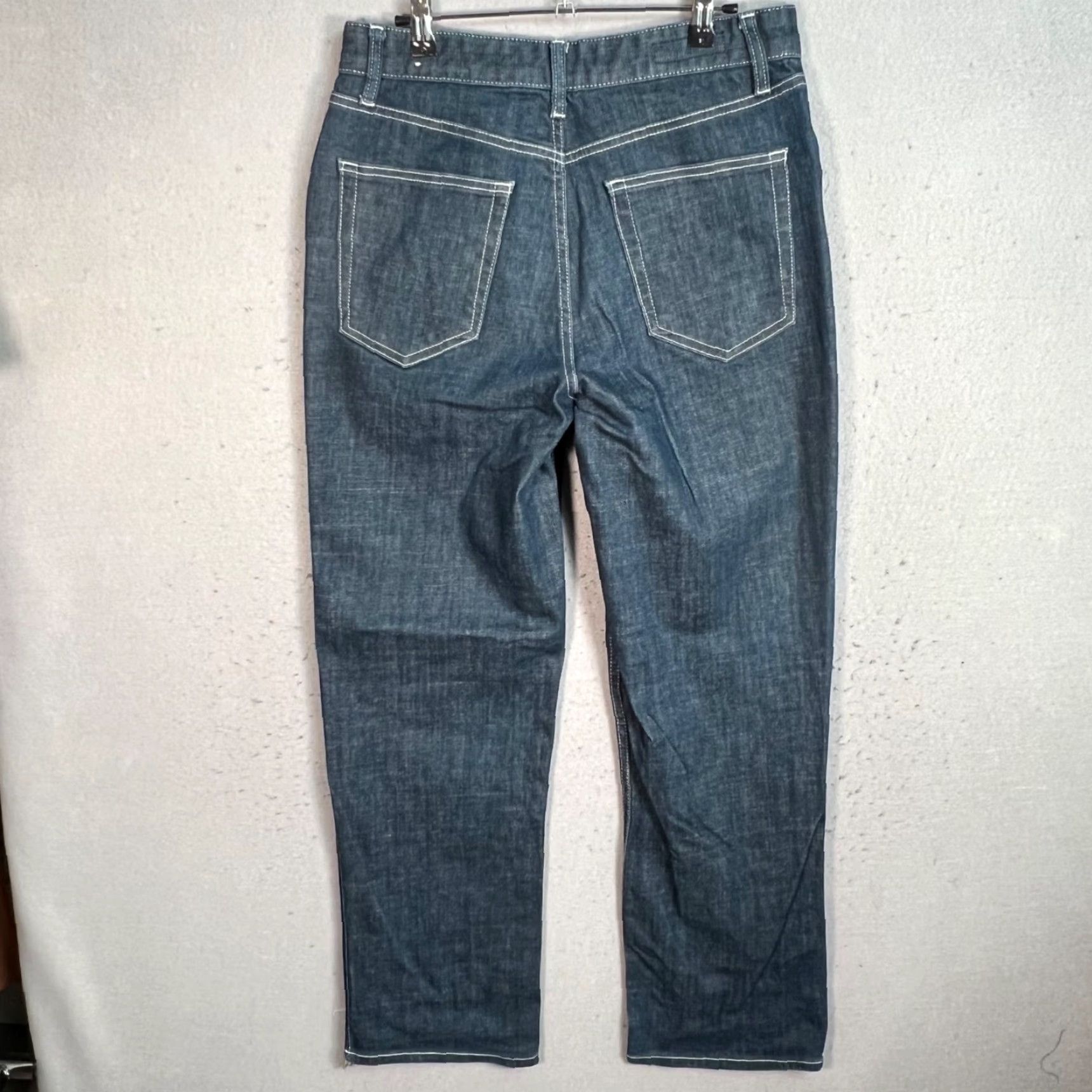 Zara VINTAGE Zara Mens 31 Denim Straight-Leg Jeans with Zippers Dark Wash Cotton Blend Adult Mens Size US 31 - 2 Thumbnail