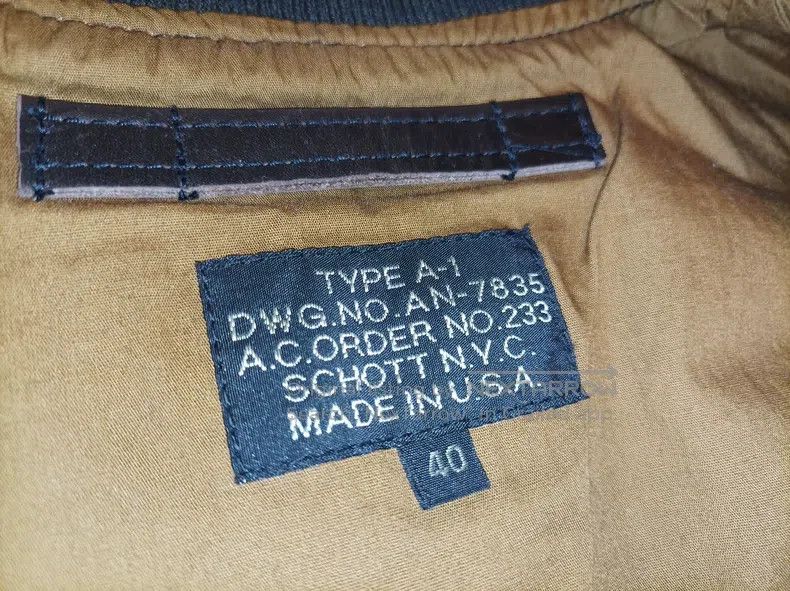 Schott Schott American A-1 fighter leather jacket Size US M / EU 48-50 / 2 - 4 Thumbnail