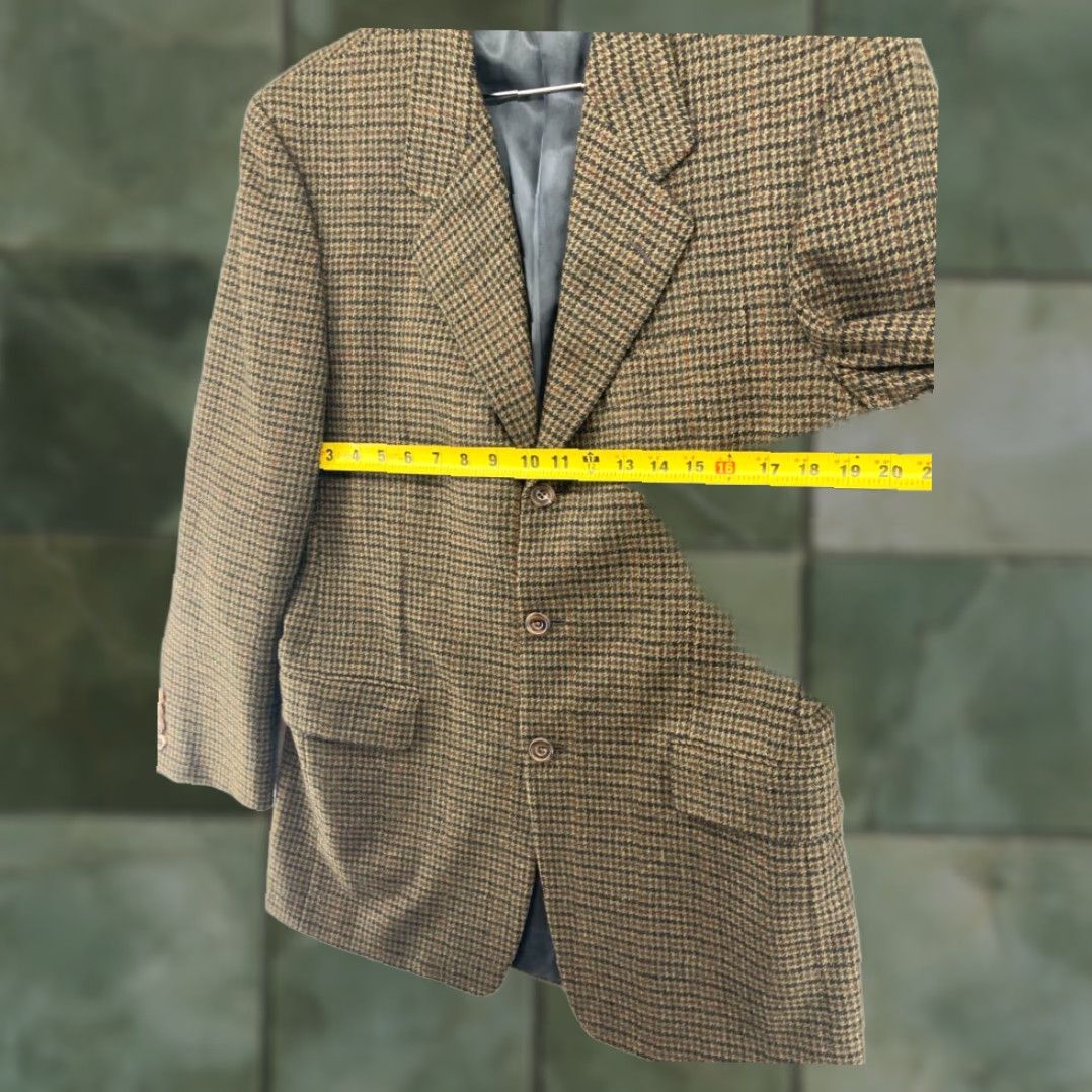 Vintage Hickey Freeman Mens Sport Coat 40 Brown Houndstooth Size US XXS / EU 40 - 2 Thumbnail