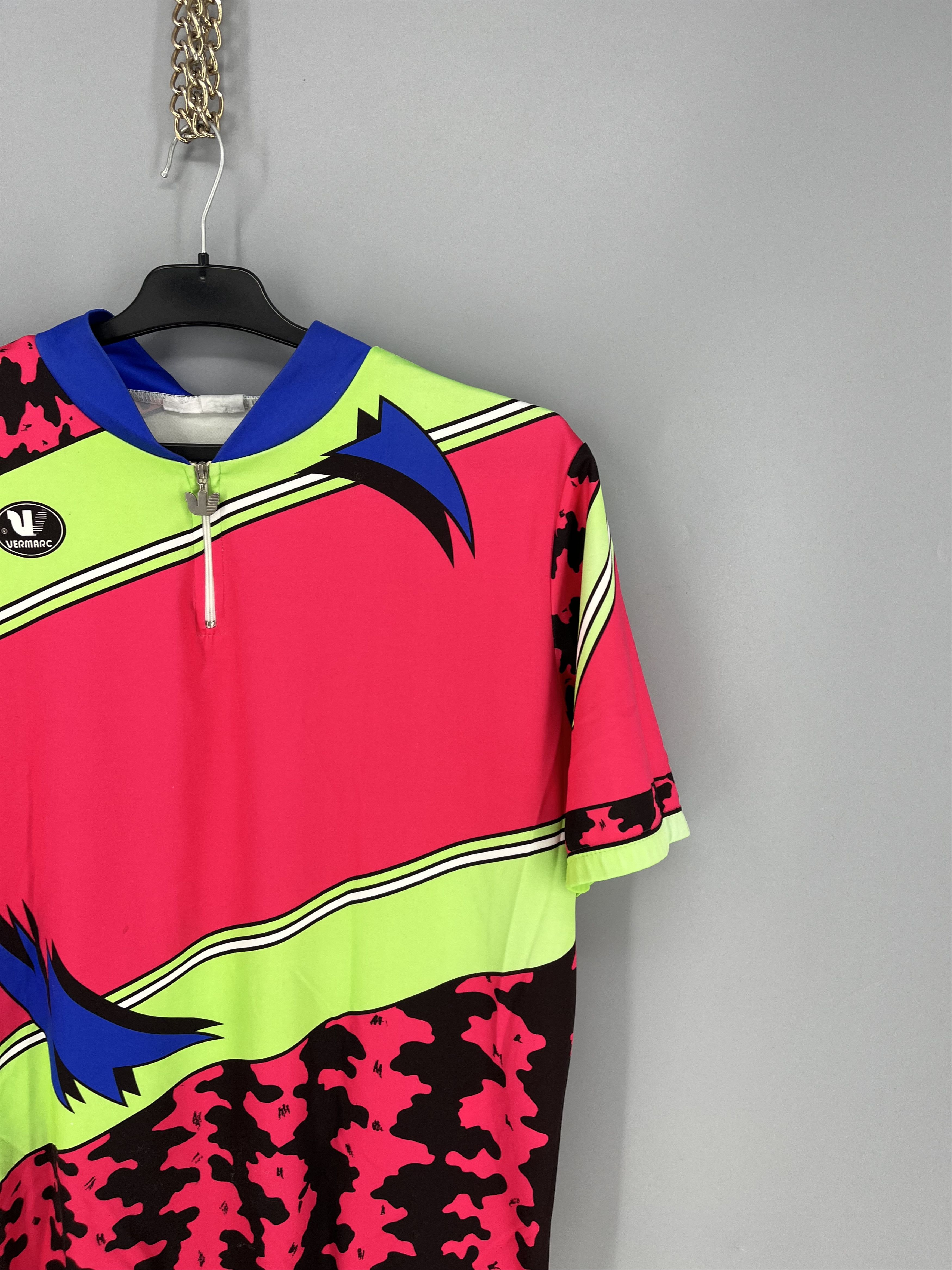 Vintage Vintage Vermarc Neon Cycling Jersey 90s Rare Size US M / EU 48-50 / 2 - 5 Thumbnail