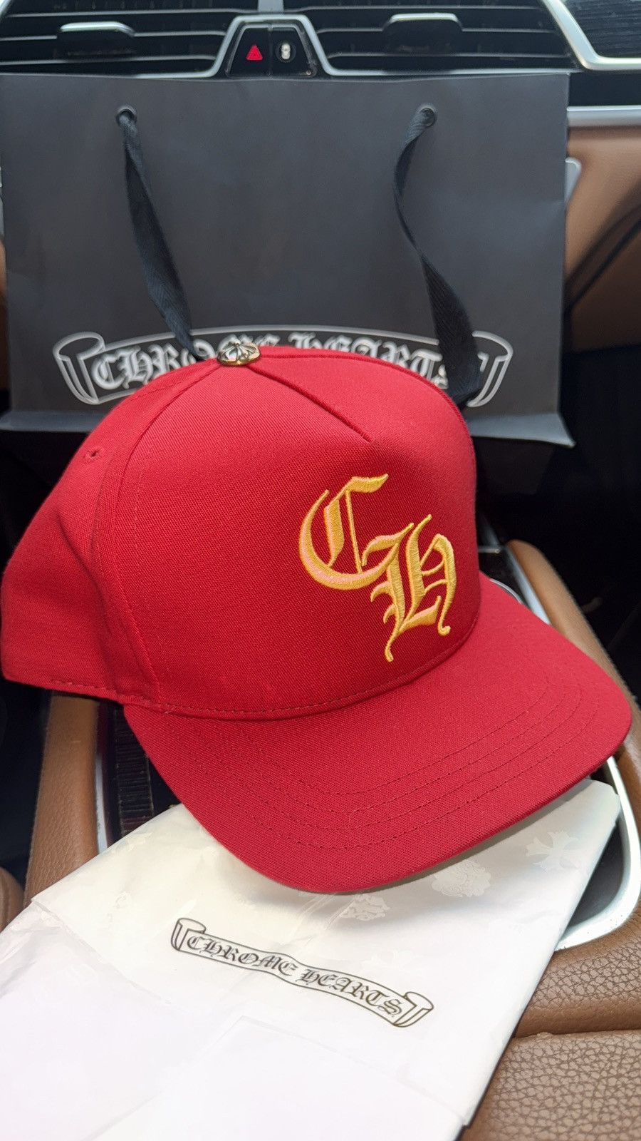 Chrome Hearts Chrome Hearts C H Baseball Hat - Red / Yellow Brand Size ONE SIZE - 4 Thumbnail