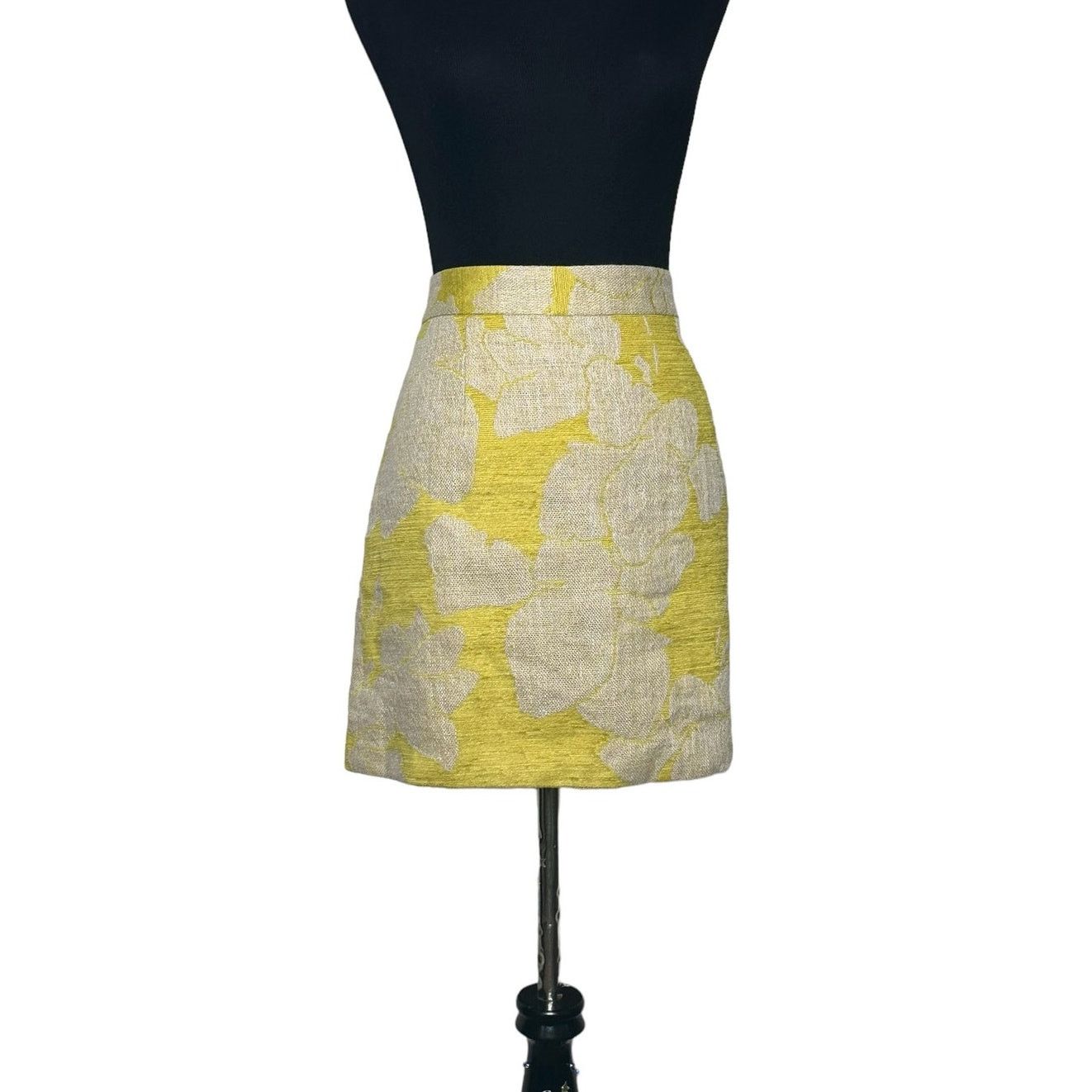 Zara Zara Basic yellow tan burlap lined mini skirt size Large Size 32" / US 10 / IT 46 - 1 Thumbnail