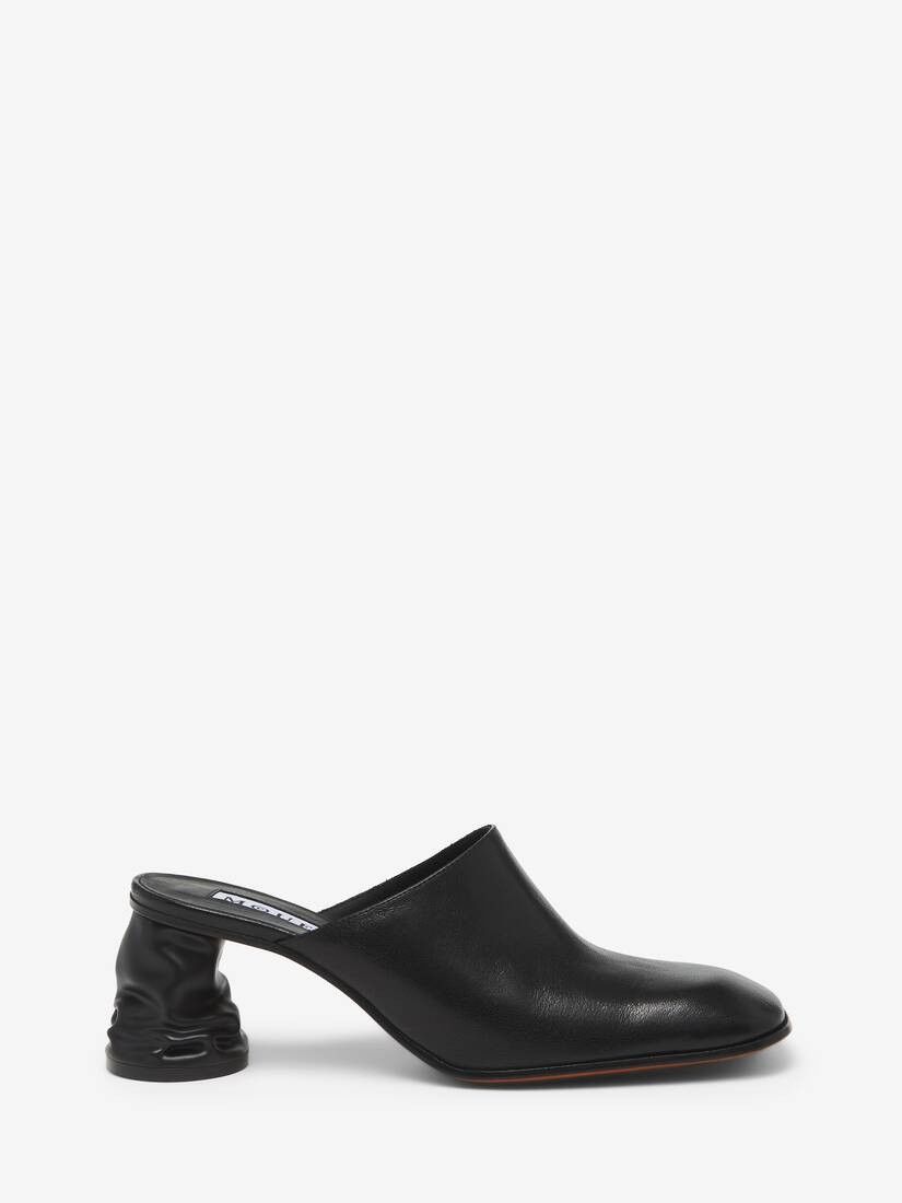 Alexander McQueen o1w1db10925 Crush Mule in Black Size US 8.5 / IT 38.5 - 1 Thumbnail