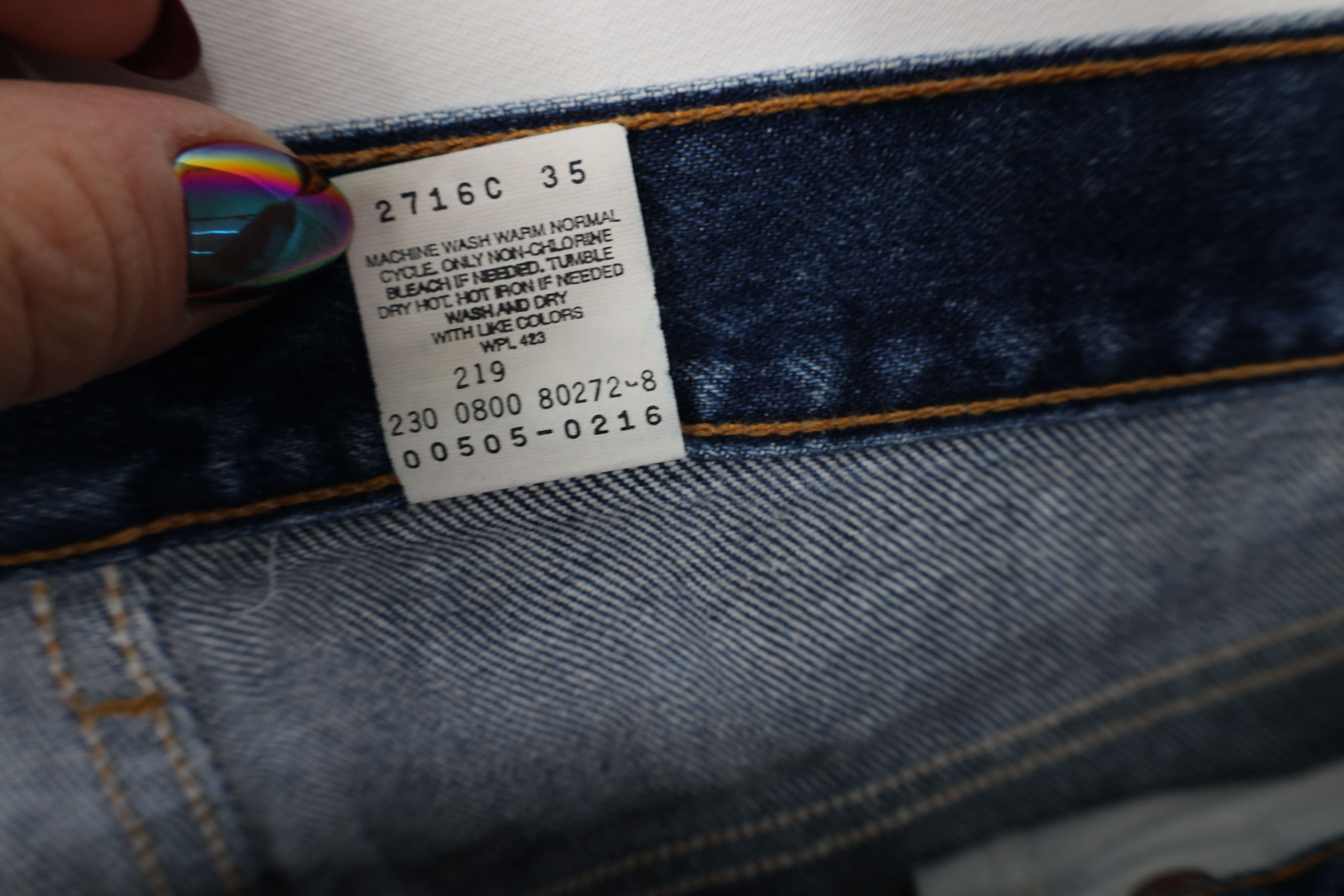 Levi's Vintage Y2K 2000 Levis 505 Fit Straight Leg Denim Jeans Size US 36 / EU 52 - 10 Thumbnail