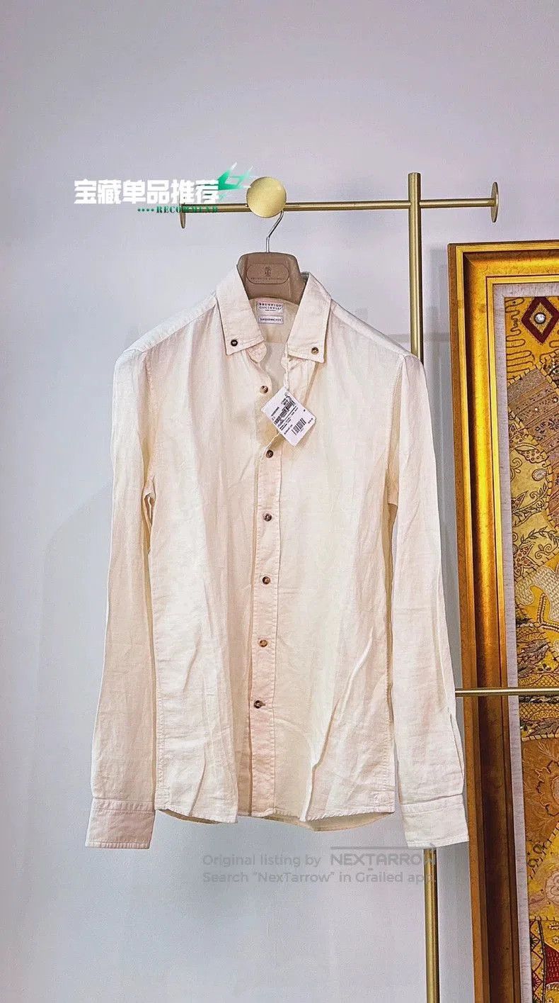 Brunello Cucinelli Brunello Cucinelli Linen Cotton Shirt. Size US XS / EU 42 / 0 - 2 Thumbnail