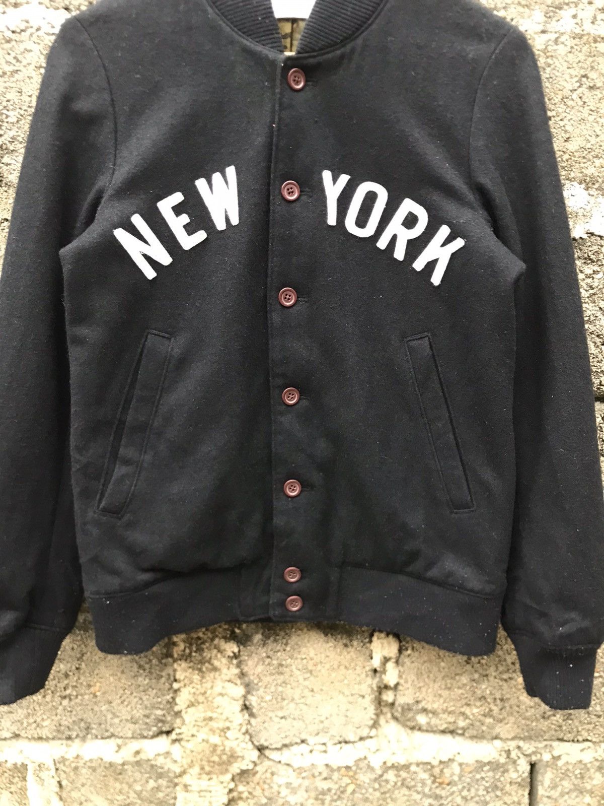 Japanese Brand 🌟Browny New York Button Up Wool Bomber Jacket Size US S / EU 44-46 / 1 - 3 Thumbnail
