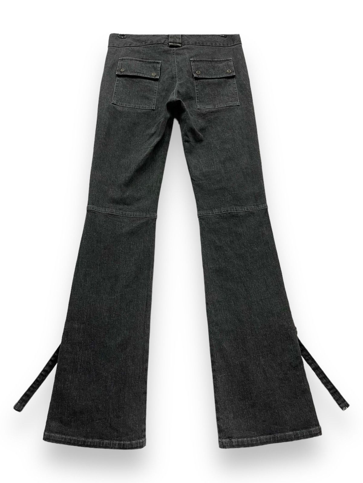 The Unbranded Brand FYE🔥 Front 3D Pocket Bondage Leg Stretch Skinny Flare Denim Size US 27 - 2 Thumbnail