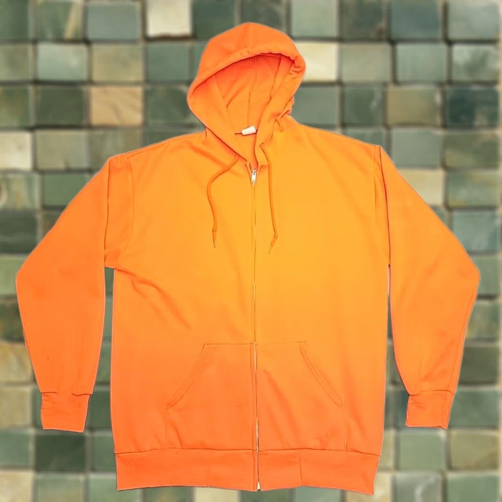 Vintage VINTAGE Sportswear Hoodie Mens XL Orange Foam Filled Thermal Zip Up Made In USA Size US XL / EU 56 / 4 - 1 Thumbnail