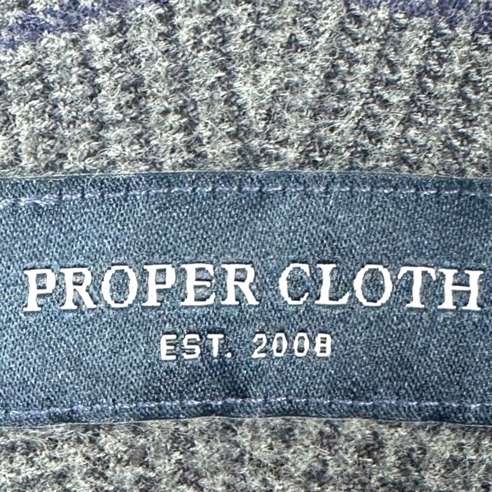 CLOT Prophet Cloth Mens XL Flannel Shirt Long Sleeve Gray Blue Glenn Plaid Pocket Size US XL / EU 56 / 4 - 4 Thumbnail