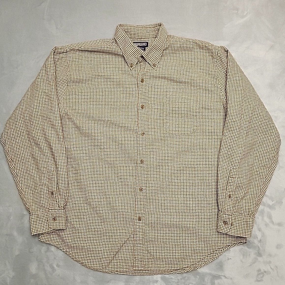 Lands' End Lands End Flannel Shirt Mens XL Brown Check Flannel Classic 90s Retro Outdoors Size US XL / EU 56 / 4 - 2 Thumbnail