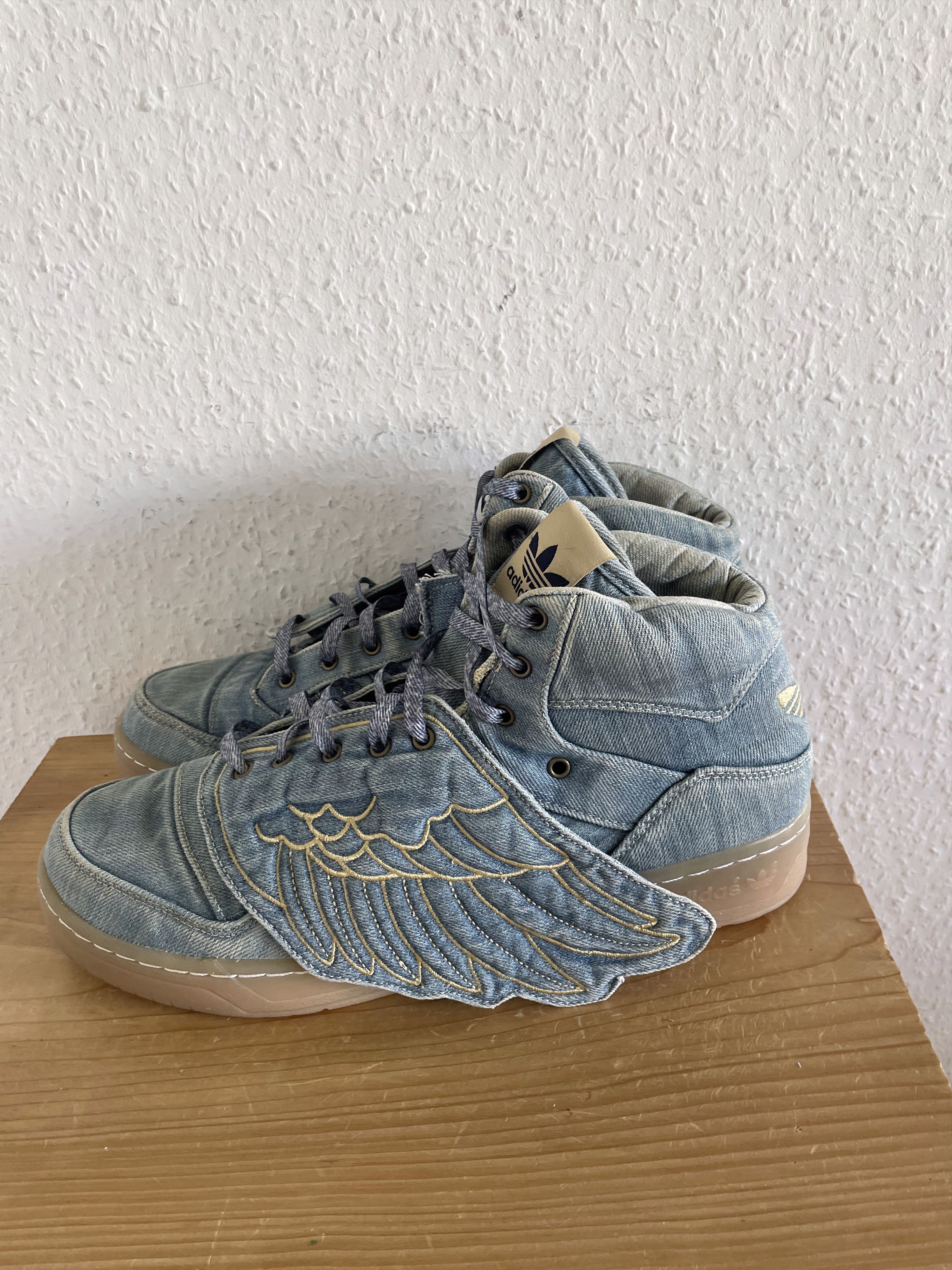 Adidas × Jeremy Scott JS Denim Wings Sneakers Size US 12.5 / EU 45-46 - 3 Thumbnail