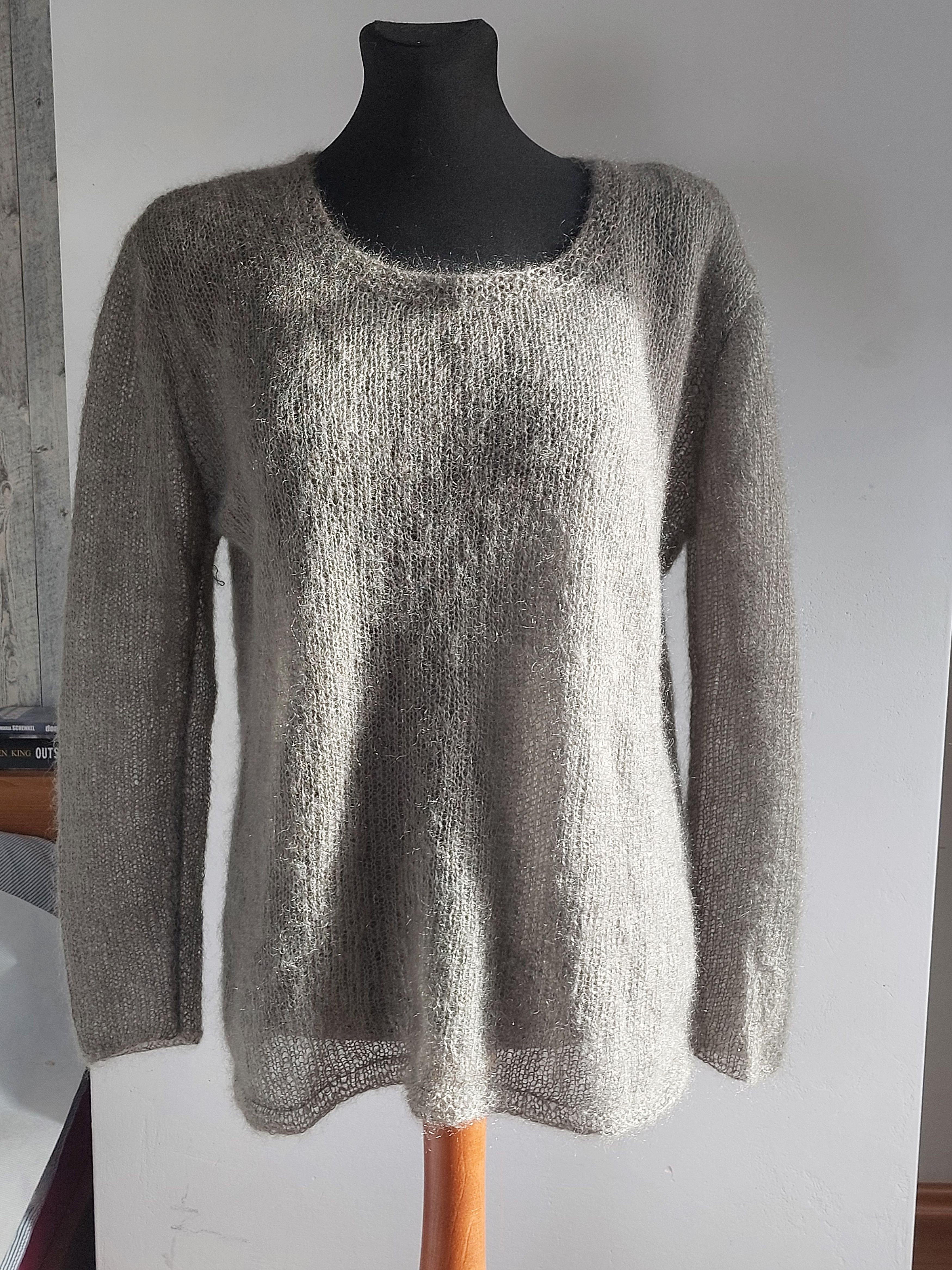 Handmade HANDMADE Kid Mohair Grey Sweater Size L / US 10 / IT 46 - 8 Thumbnail