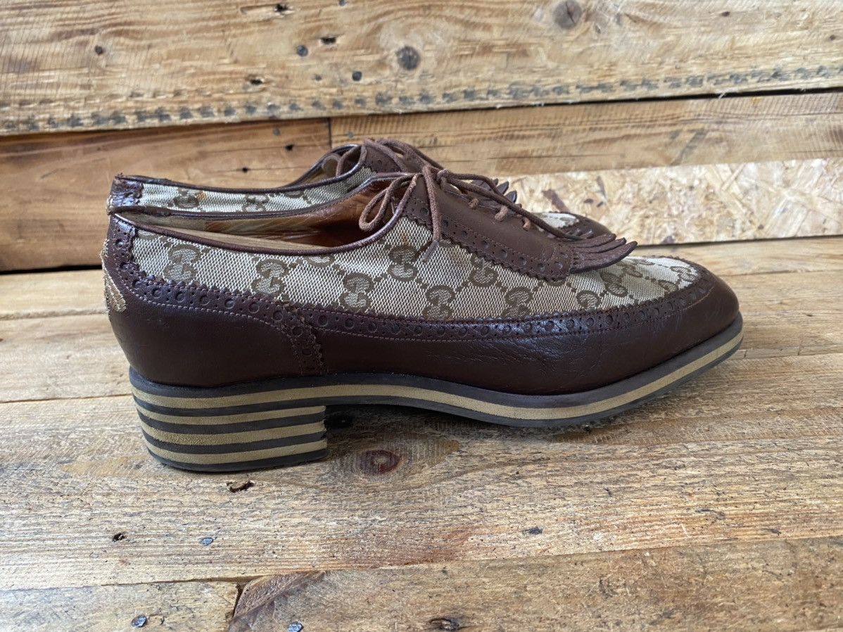 Dapper Dan × Gucci × Vintage Gucci GG logo monogram print casual heeled brouges shoe sz42 Size US 9 / EU 42 - 10 Thumbnail