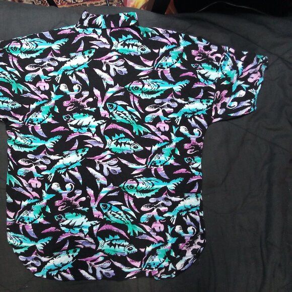 Vintage Vintage 90s California Krush Fish Hawaiian Shirt Size US L / EU 52-54 / 3 - 5 Thumbnail