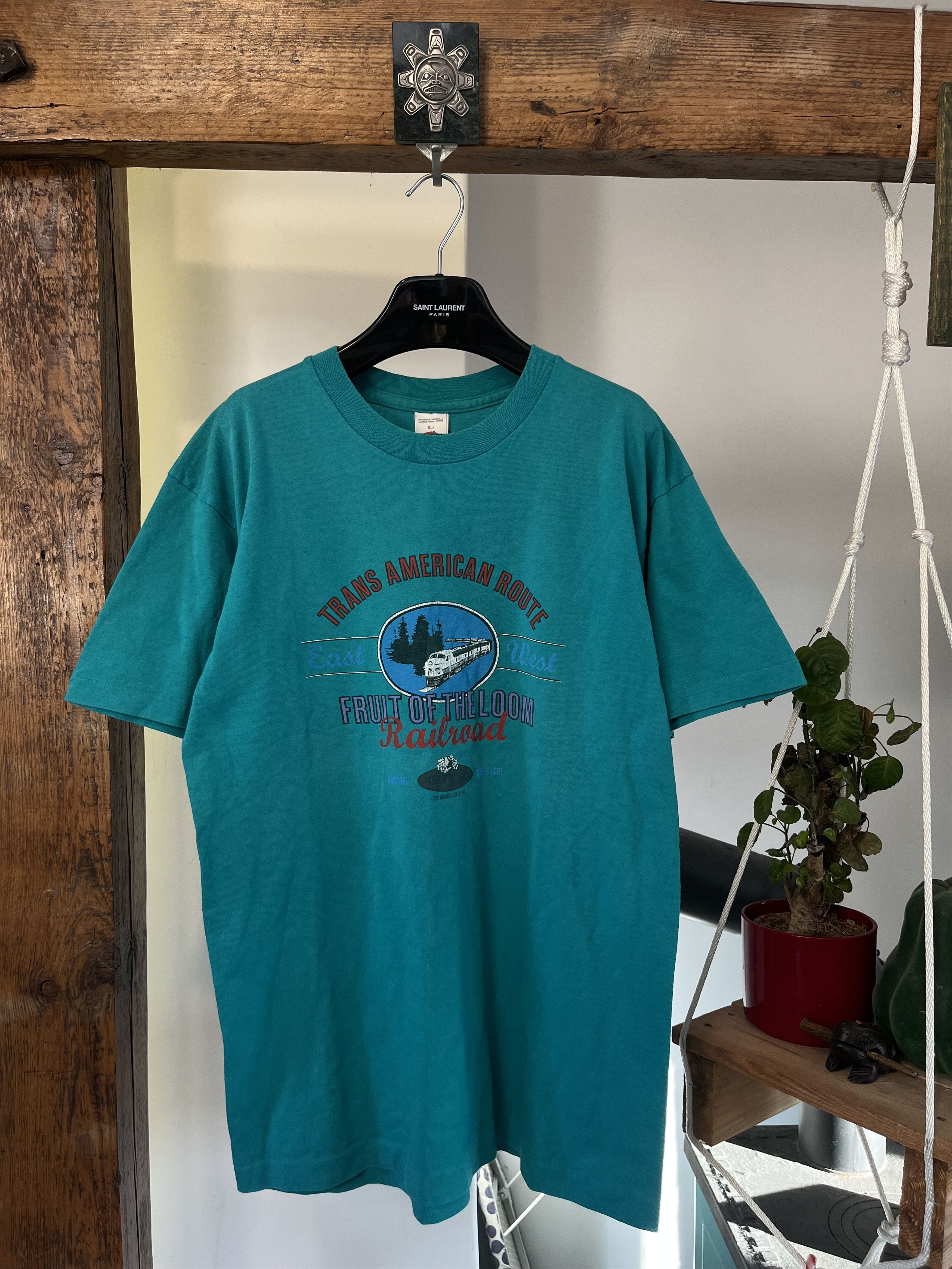 Fruit Of The Loom × Vintage Vintage 90s USA Fruit Of The Loom Trans American Route Size US L / EU 52-54 / 3 - 1 Thumbnail