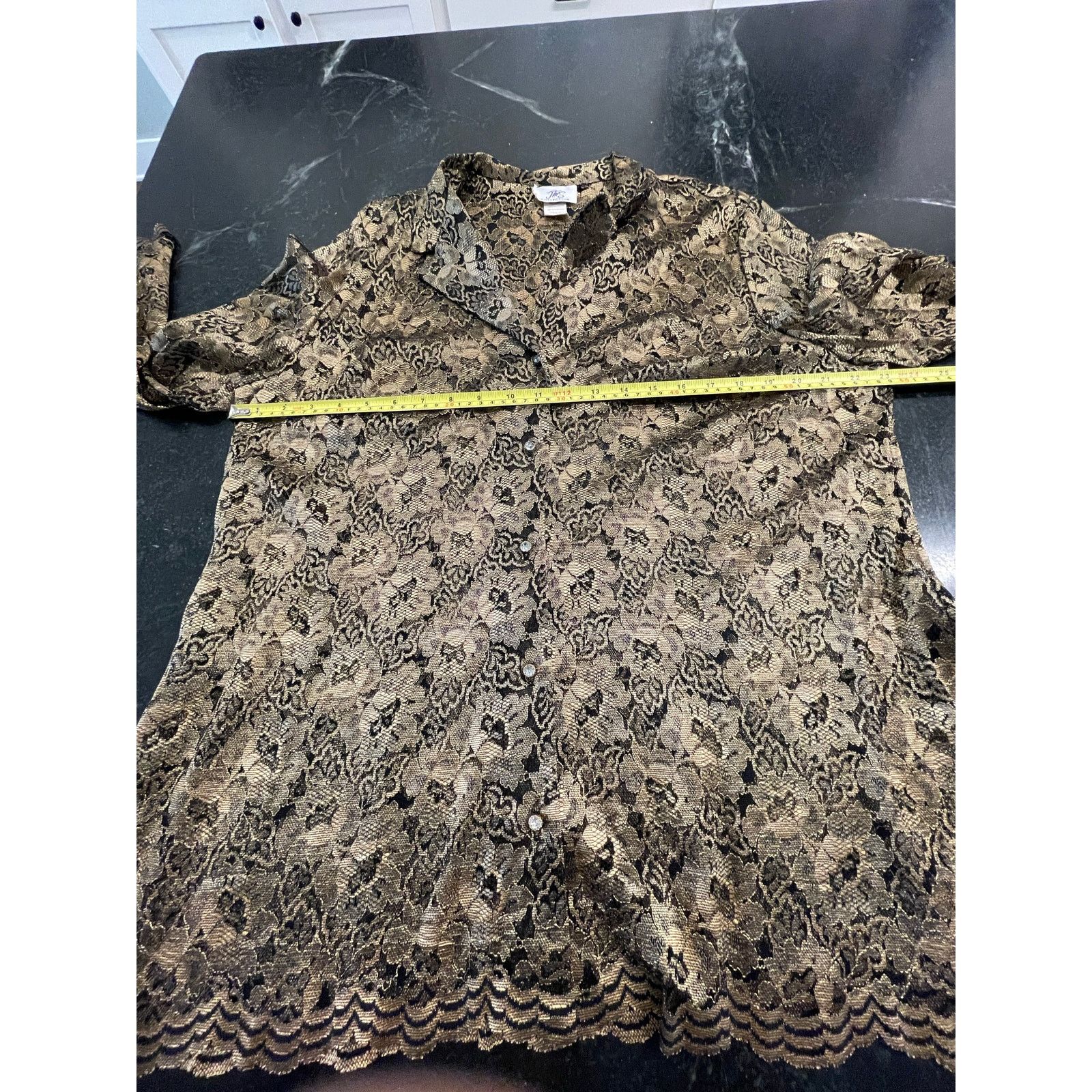 Other JMS Collection gold and black floral lace jacket blazer 2X Size XXL / US 16-18 / IT 52-54 - 10 Thumbnail