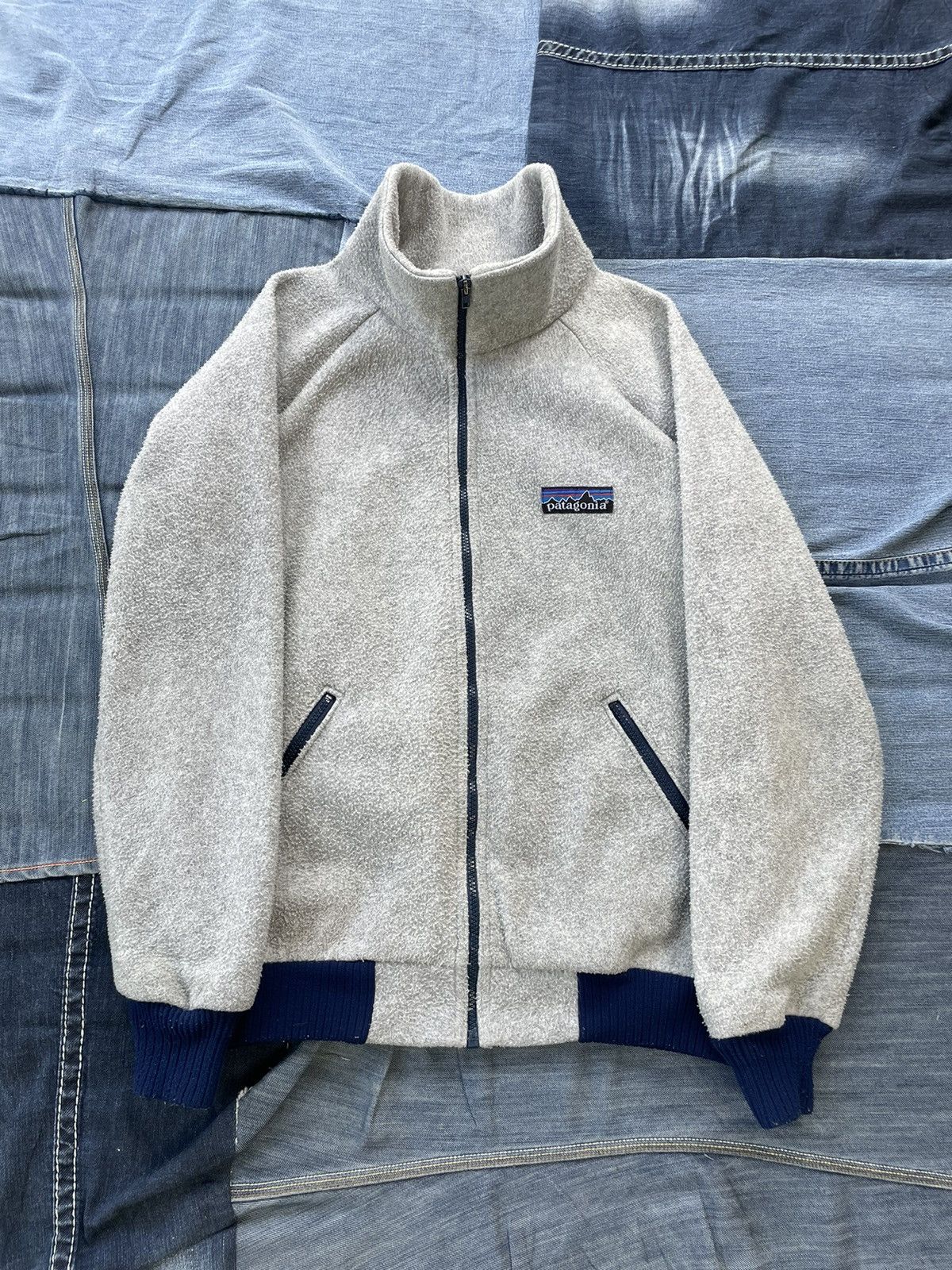 image of 90's Patagonia Grey Fleece Jacket, Men's (Size Large)