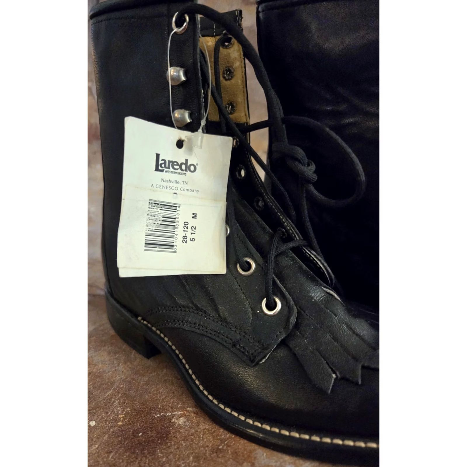 Vintage VINTAGE Laredo Black Western Laceup Boots Womens 5.5 Unworn Size US 6 / IT 36 - 2 Thumbnail