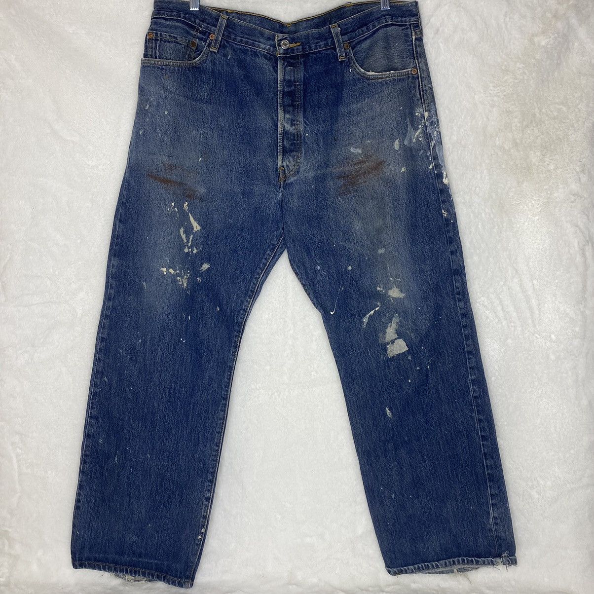Levi's Vintage Levi's 501 Thrashed Distressed Painter Denim Jeans Size US 34 / EU 50 - 1 Thumbnail