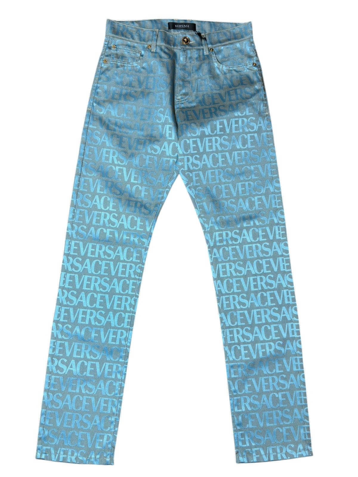 Versace Jeans - Light Blue All-Over Logo Print