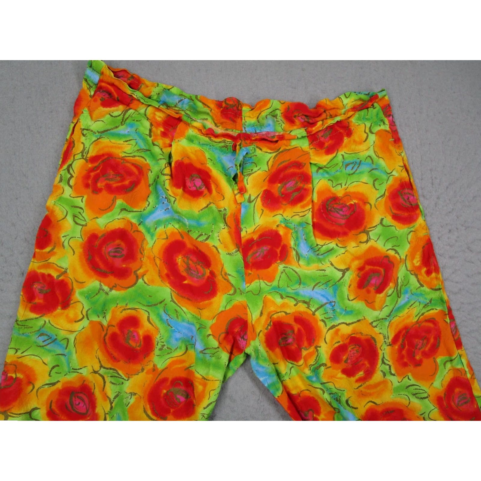 Jams World Jams World Pants Women Medium Multicolor Gold Rose Capri Made in USA 38x19 Size 32" / US 10 / IT 46 - 2 Thumbnail