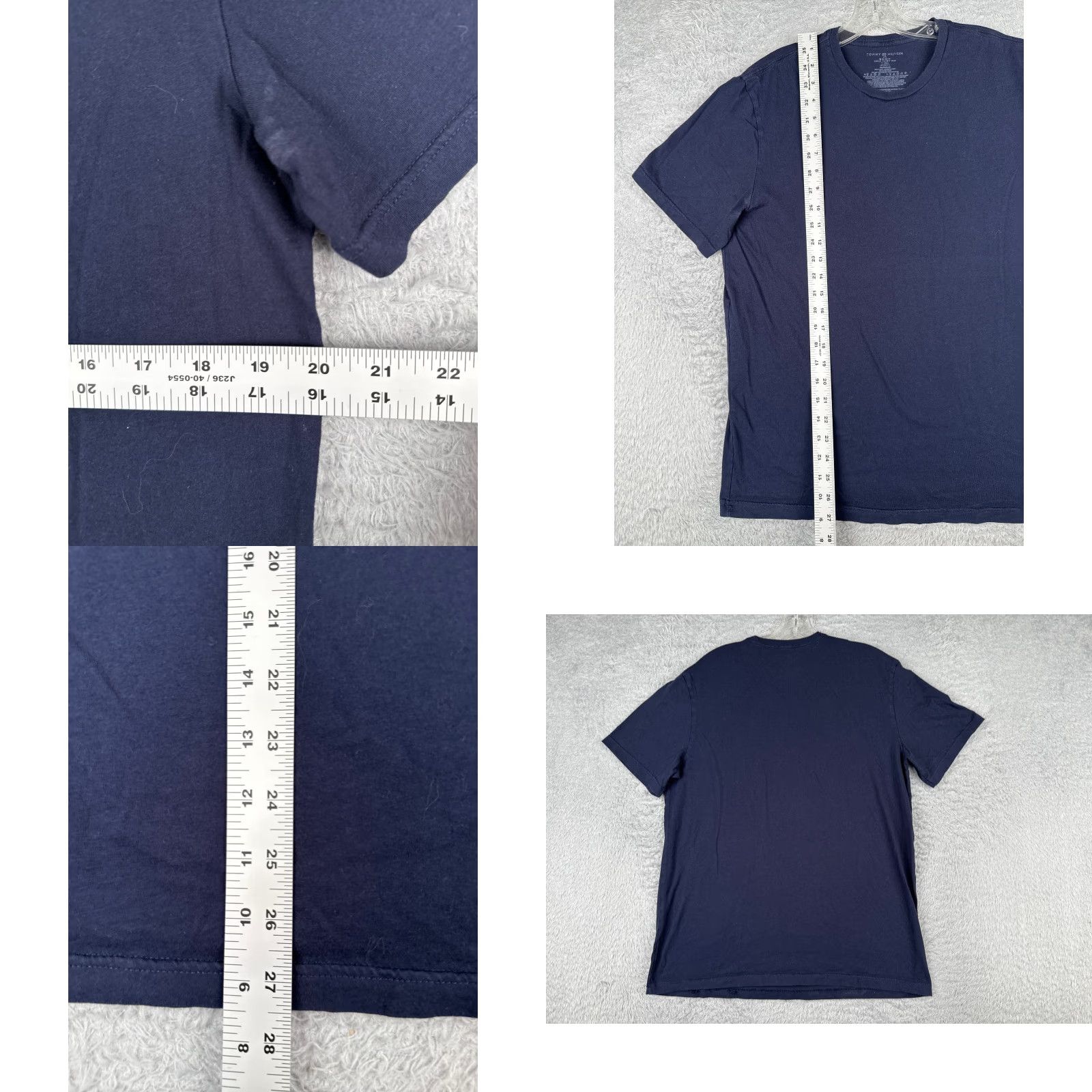 Tommy Hilfiger VINTAGE Tommy Hilfiger Shirt Adult Large Blue Crew Neck Short Sleeve 100% Cotton READ Size US L / EU 52-54 / 3 - 8 Thumbnail