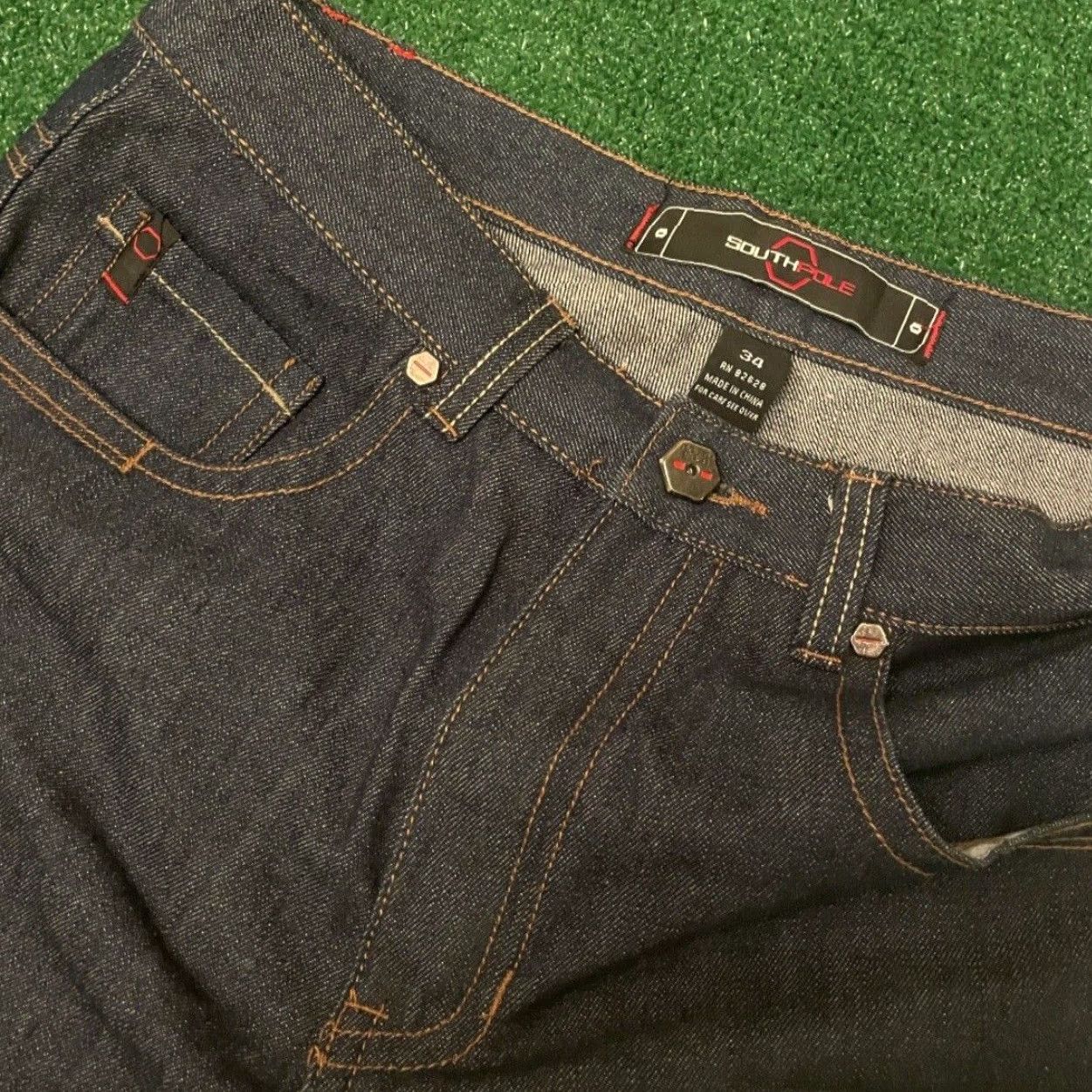 Southpole VINTAGE Southpole Jeans Baggy Grunge Skater Y2K VTG Mens 34x30 Dark Blue Wash Wide-Leg Polo? Wait. Size US 34 / EU 50 - 4 Thumbnail