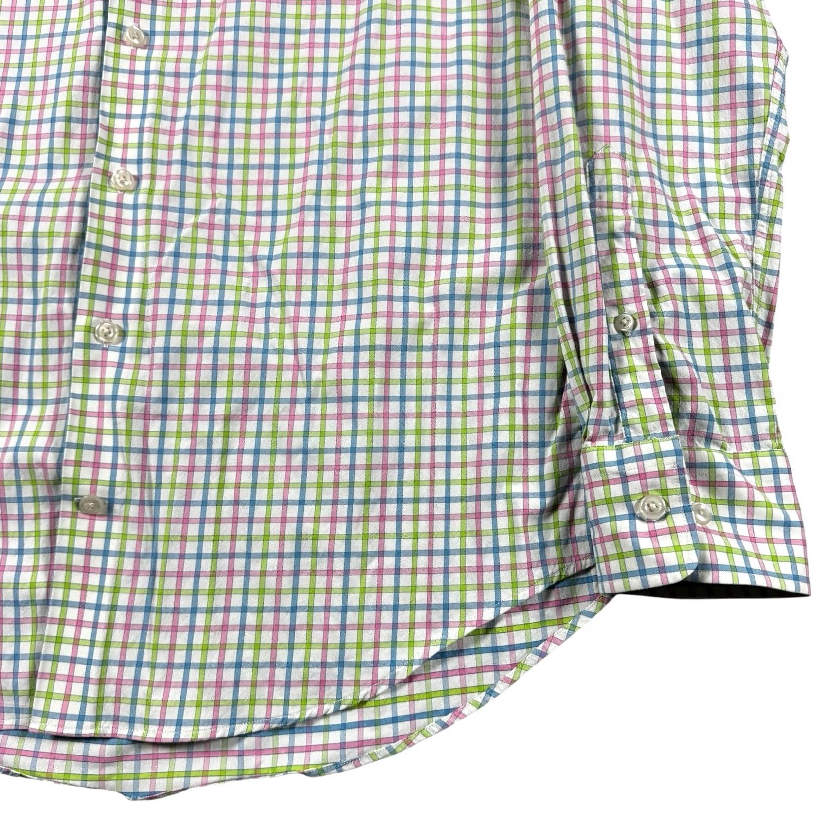 Peter Millar Peter Millar Shirt Men's L Wicking Preppy Check Long Sleeve Button Nylon Spandex Size US L / EU 52-54 / 3 - 3 Thumbnail