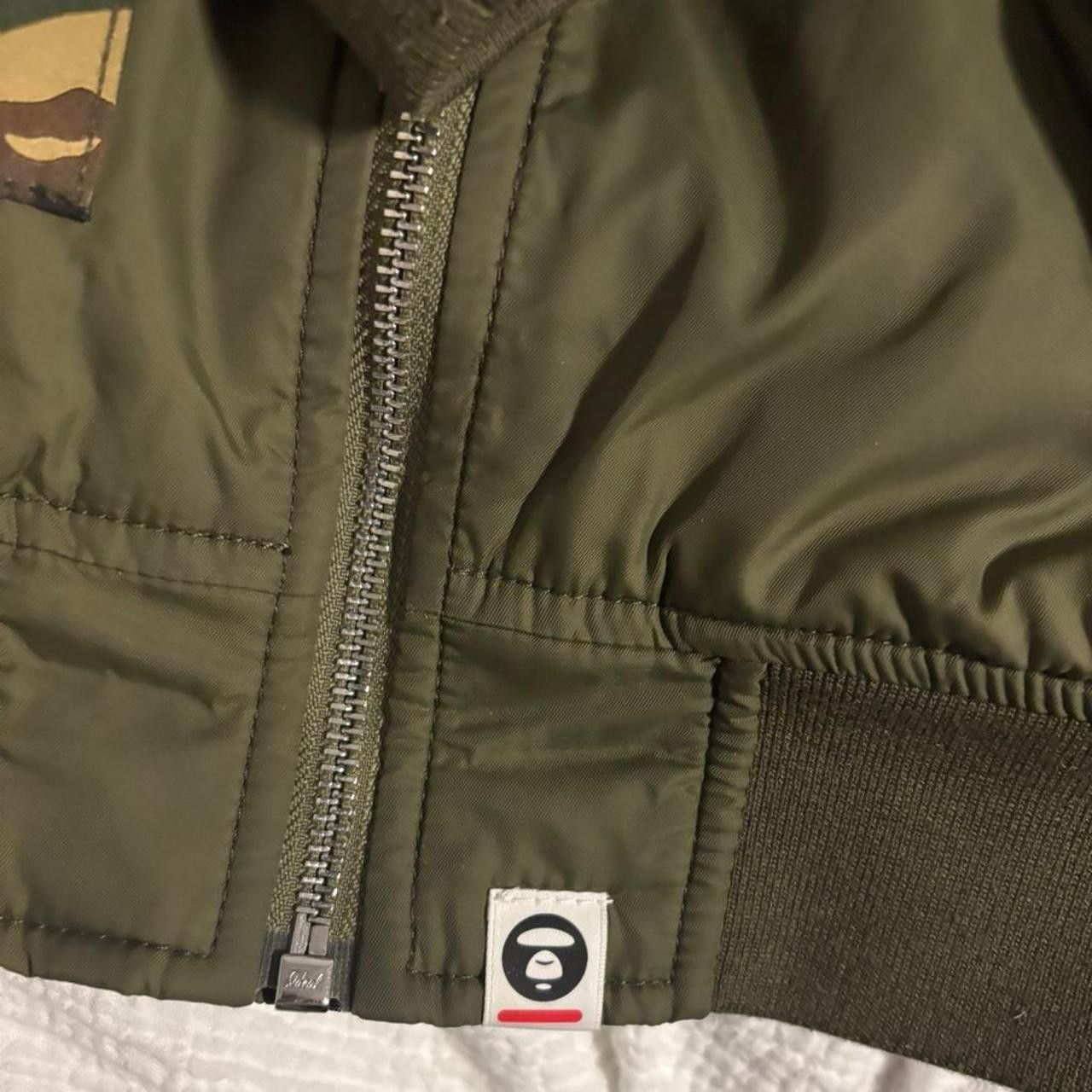 Aape AAPE By A Bathing Ape Olive Green Bomber Flight Jacket Size US L / EU 52-54 / 3 - 5 Thumbnail