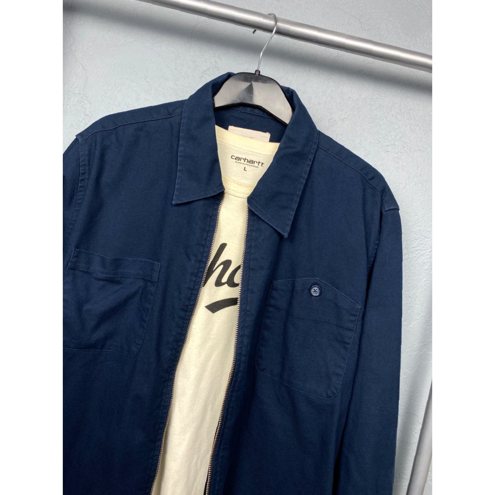 Folk Folk Jacket Mens Overshirt Size L Blue Zip Solid Vintage: No Windbreaker Regular Casual Size US L / EU 52-54 / 3 - 2 Thumbnail