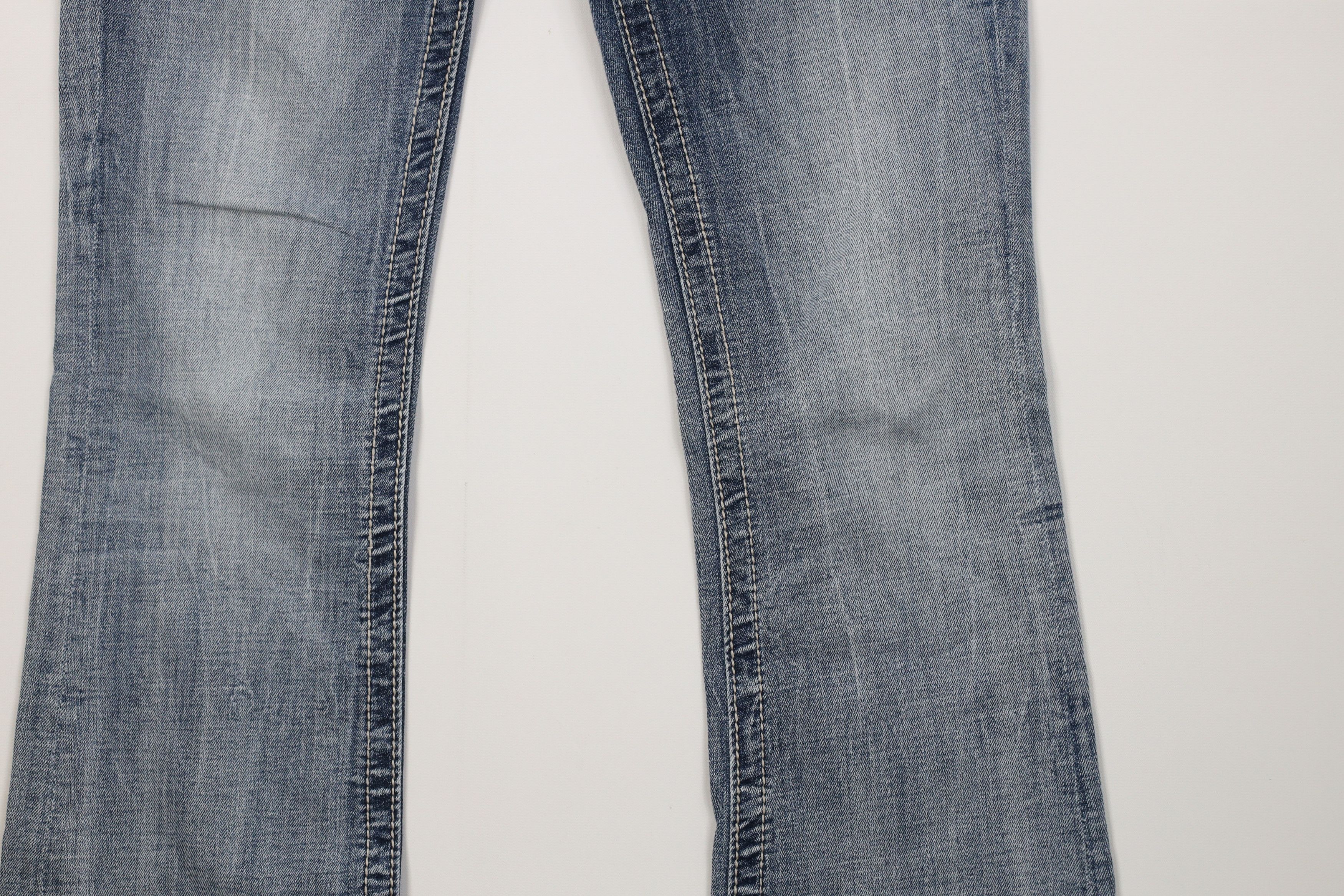 Miss Me Miss Me Thick Stitch Jeweled Stretch Flared Denim Jeans Blue Size 27" / US 4 / IT 40 - 4 Thumbnail