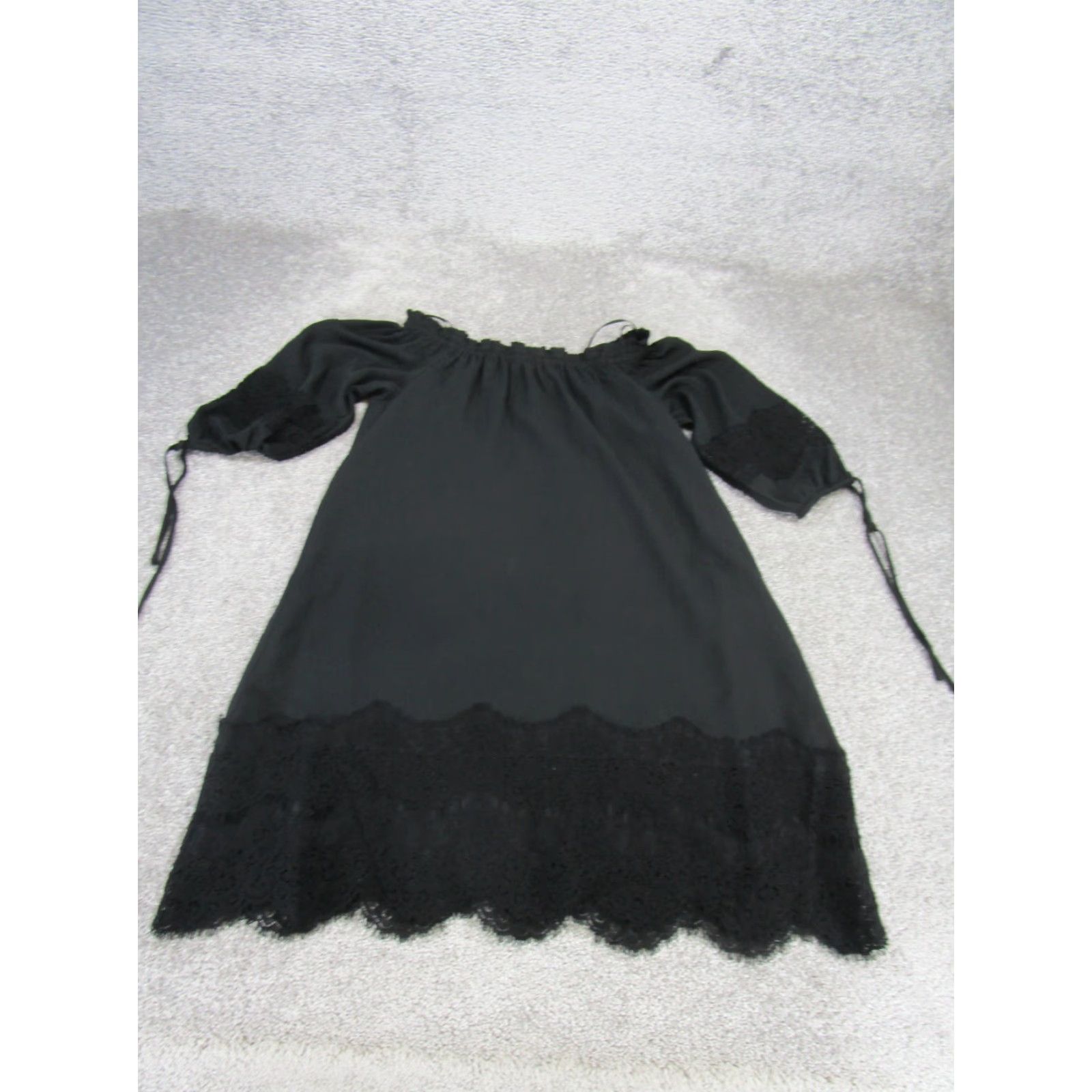 Loft VINTAGE Loft Off the Shoulder Petite Mini Dress Womens PS Black NEW Size S / US 4 / IT 40 - 3 Thumbnail