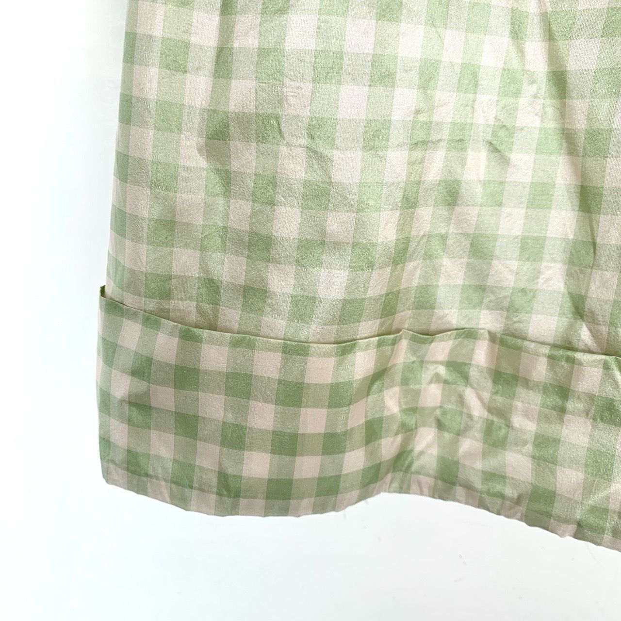 Fendi Fendi Green Checkered Elastic-Waist Silk Casual Shorts (Size Size 40" / US 18 - 6 Thumbnail