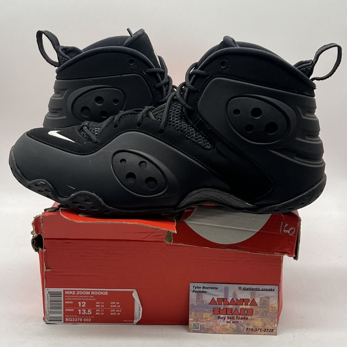 image of Nike Zoom Rookie Black Shoes, Men's (Size 12)