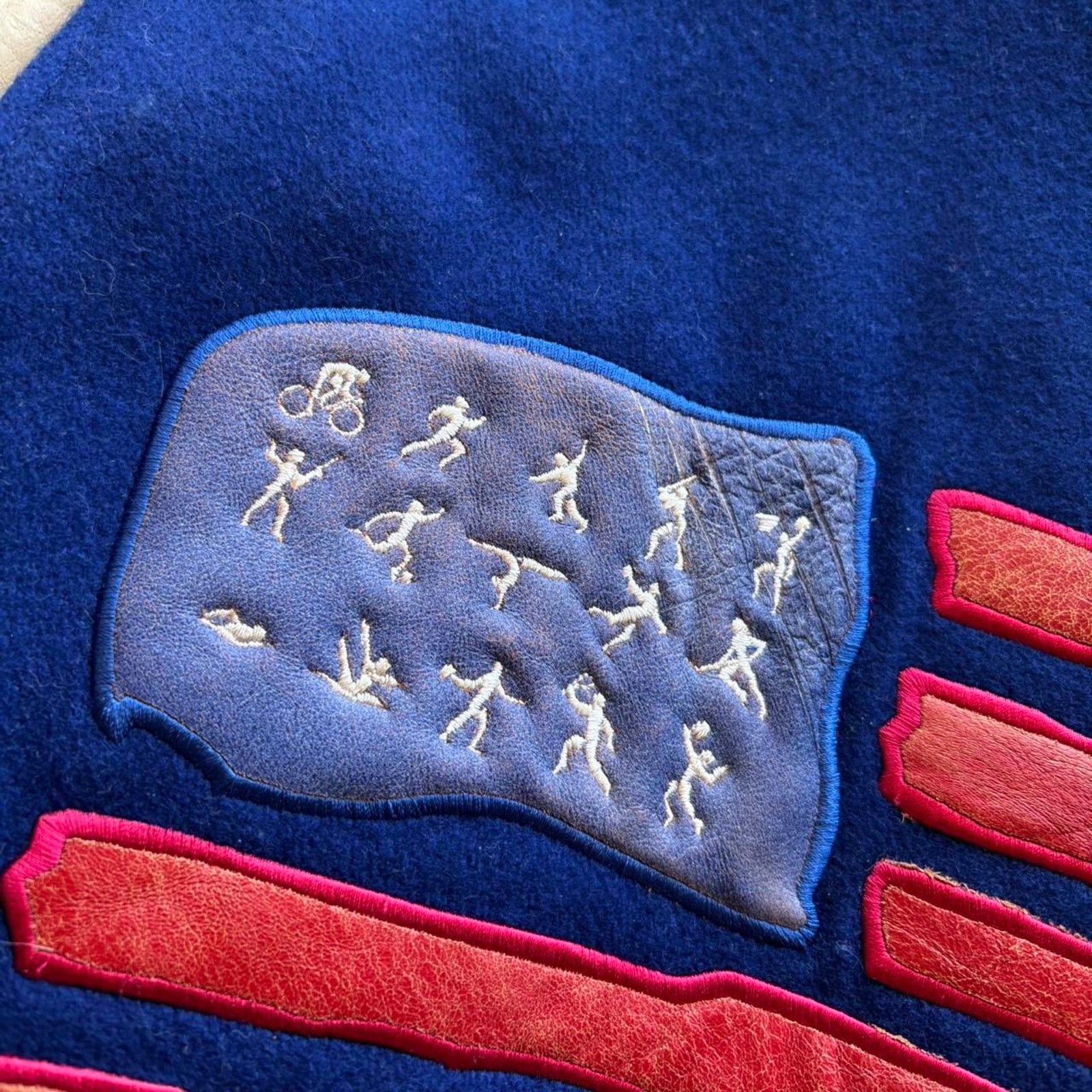 Nike × USA Olympics × Vintage 90s Olympics Wool Varsity Jacket Size US L / EU 52-54 / 3 - 7 Thumbnail