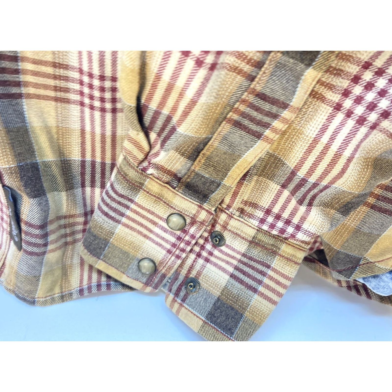 Wrangler Wrangler Pearl Snap Shirt Mens XL Brown Plaid Western Rockabilly Cowboy Button-Up Collared Long Sleeve Size US XL / EU 56 / 4 - 4 Thumbnail