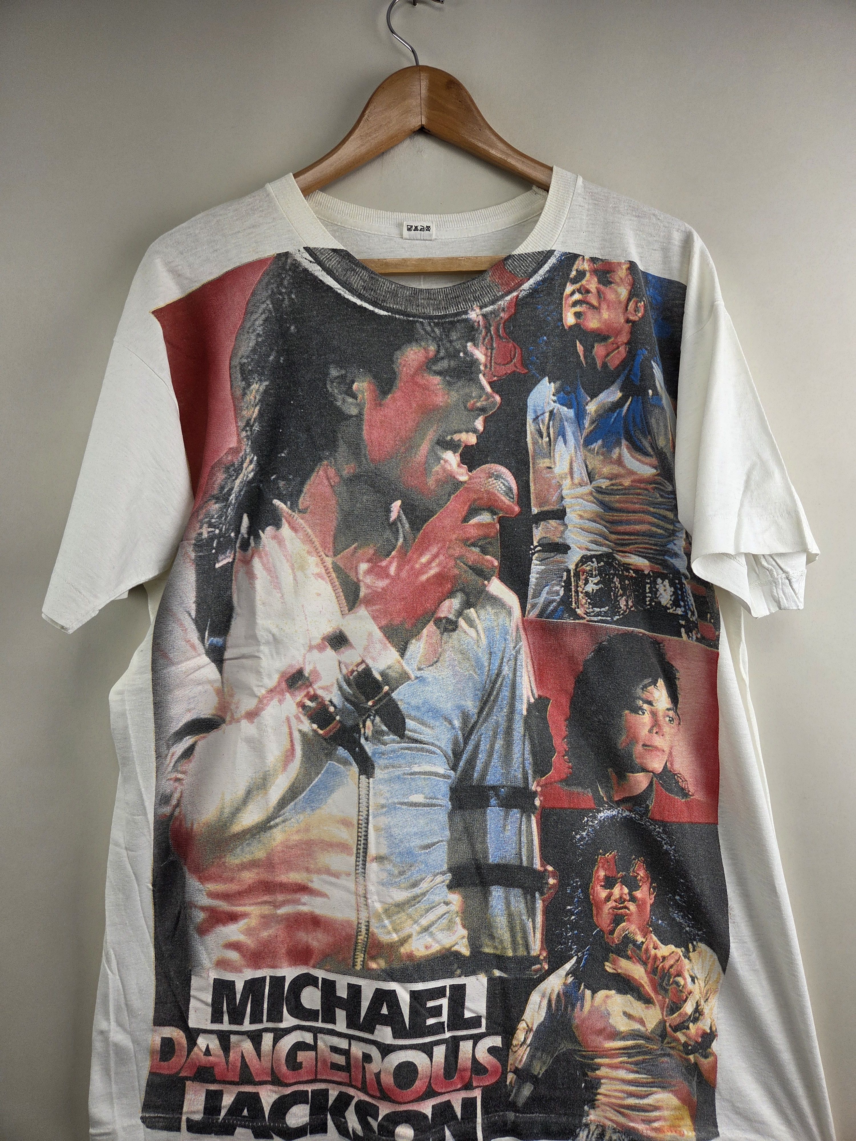 Band Tees × Michael Jackson × Vintage 1992 Michael Jackson Dangerous Full print XL 22" 28.5" Size US XL / EU 56 / 4 - 2 Thumbnail