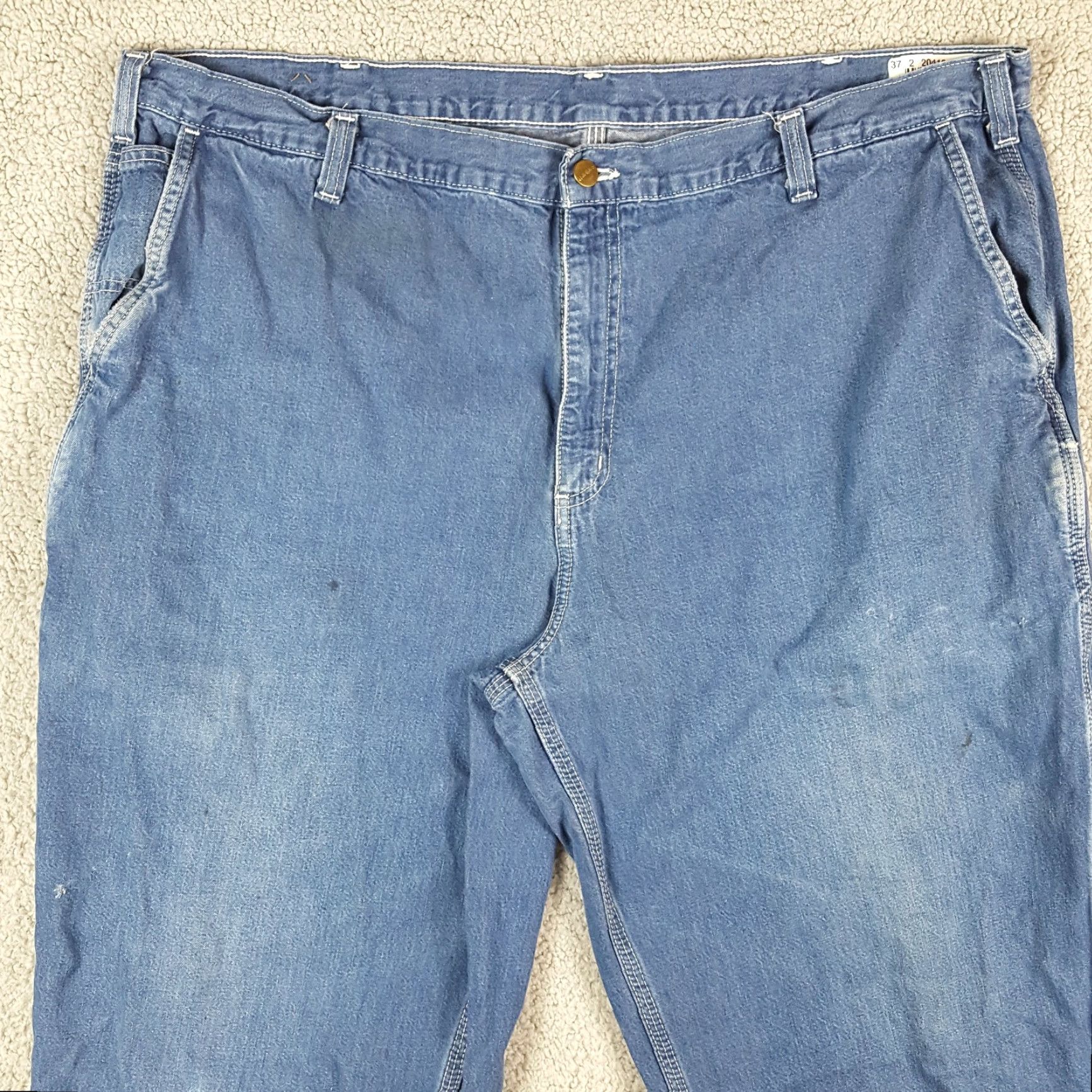 Carhartt VINTAGE Carhartt Blue Denim Jeans Work Pants Men's Big & Tall Size 44x32 Relaxed Fit 90s Grunge Size US 44 / EU 60 - 2 Thumbnail