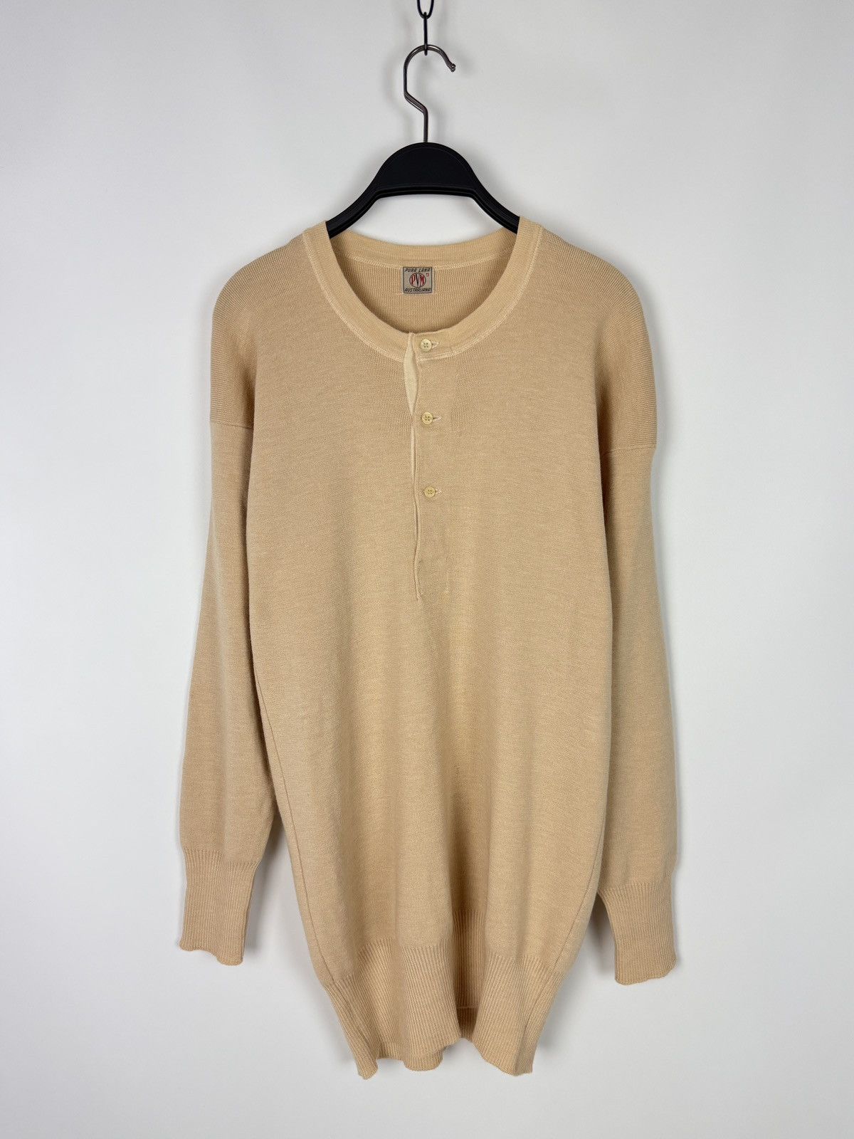 Vintage 40s 50s Vintage Italian PVM Pure Australian Wool Henley Size US XL / EU 56 / 4 - 3 Thumbnail