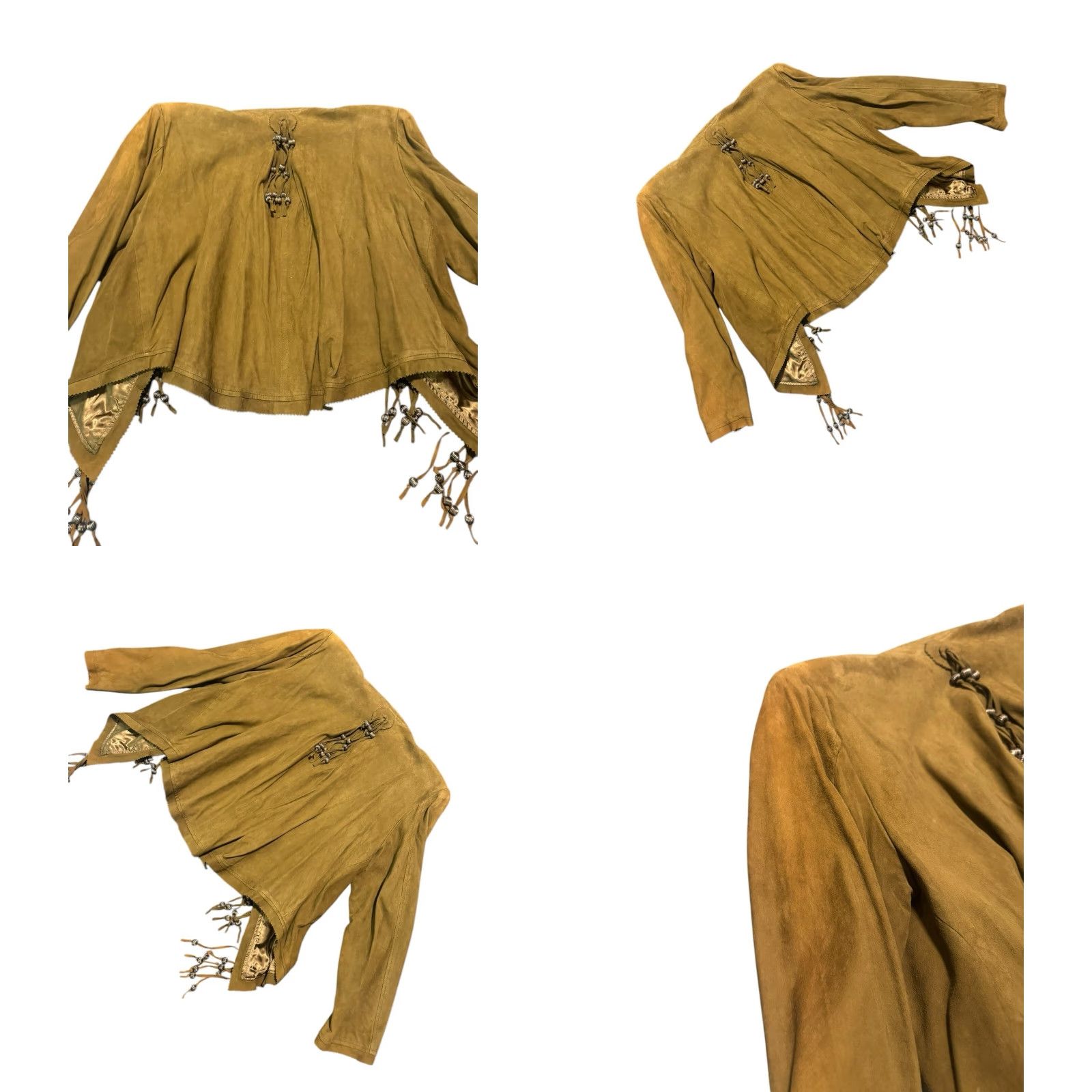 Vintage VINTAGE Judith Ann Creations Genuine Leather Fringe Cardigan Jacket S Brown Blazer Eveningwear Glam Rock 1980s Womens Size S / US 4 / IT 40 - 8 Thumbnail