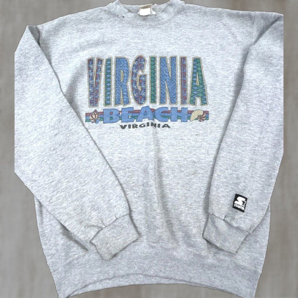 Starter VINTAGE Starter Sweatshirt Men Large Gray Crew Neck 90s Navy Military USA Classic Retro Hipster School College Shirt Size US S / EU 44-46 / 1 - 1 Thumbnail