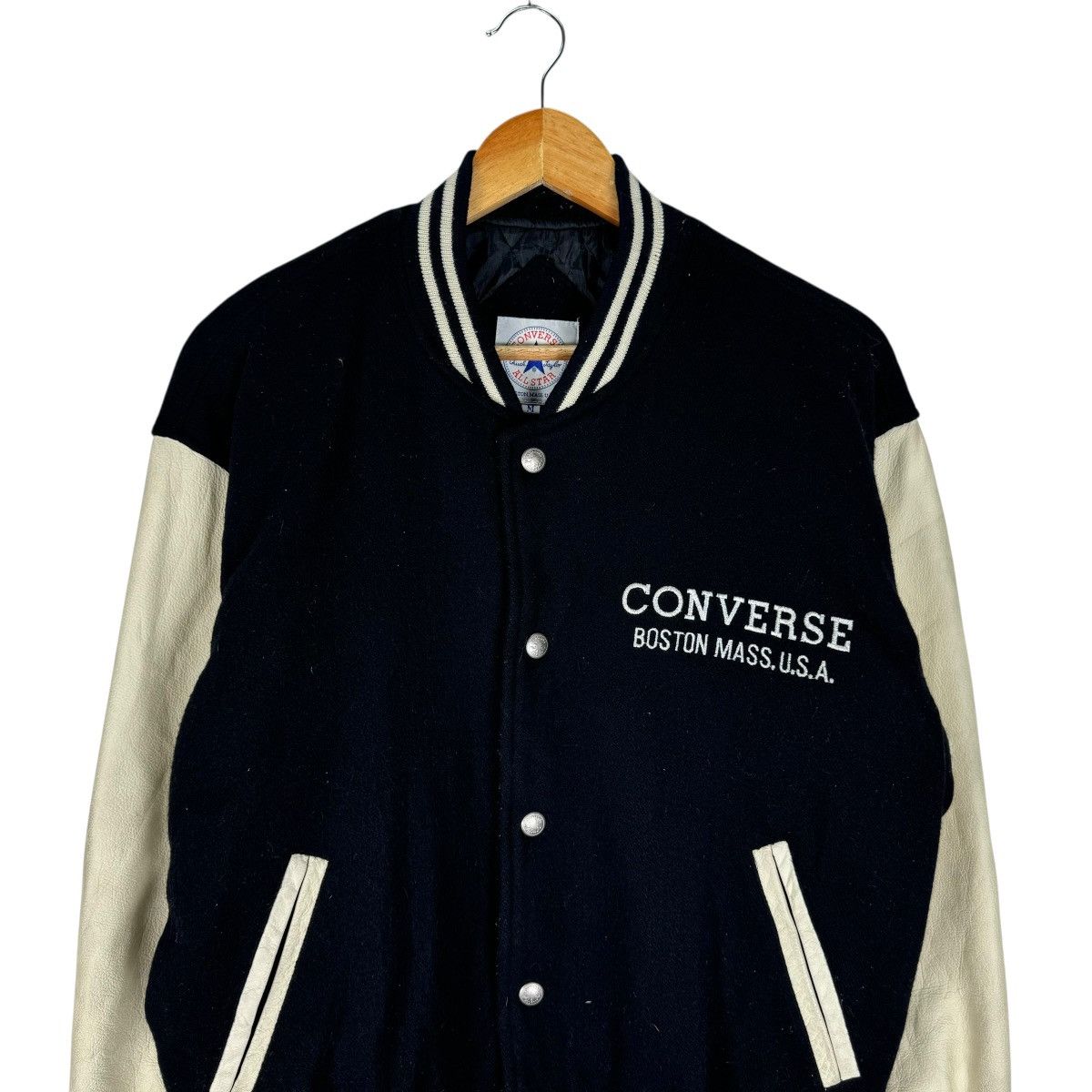 Converse 🌟VTG CONVERSE CHUCK TAYLOR VARSITY COWHIDE LEATHER JACKET Size US M / EU 48-50 / 2 - 3 Thumbnail