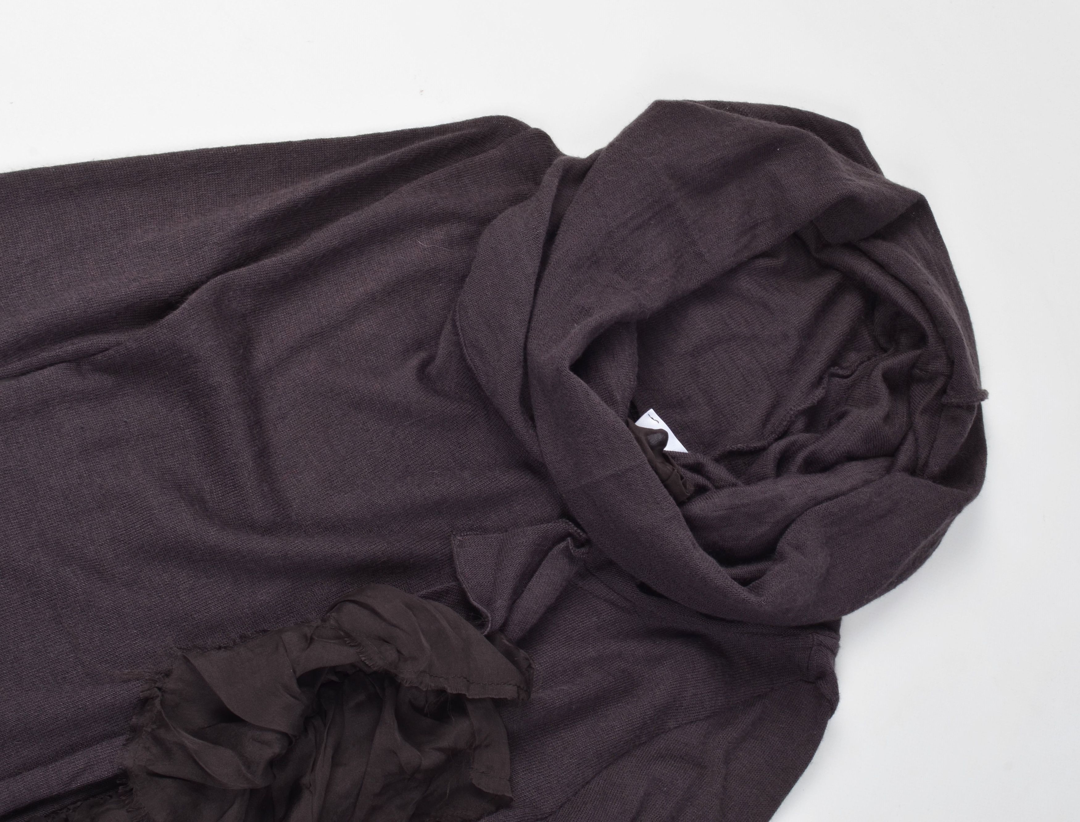 Other Kaos Dark Brown Knit Long Sleeve Dress with Ruffle Scarf Size M / US 6-8 / IT 42-44 - 5 Thumbnail