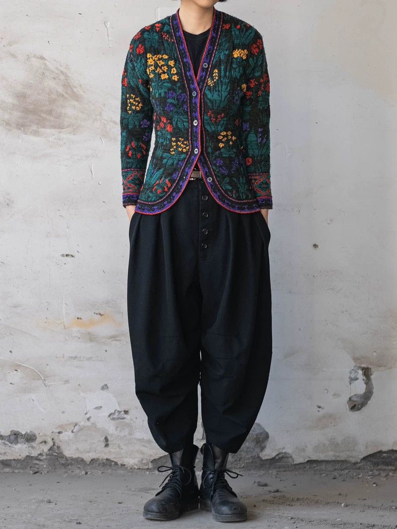 Kenzo KENZO Silk embroidered flowers knit sweater Size M / US 6-8 / IT 42-44 - 2 Thumbnail